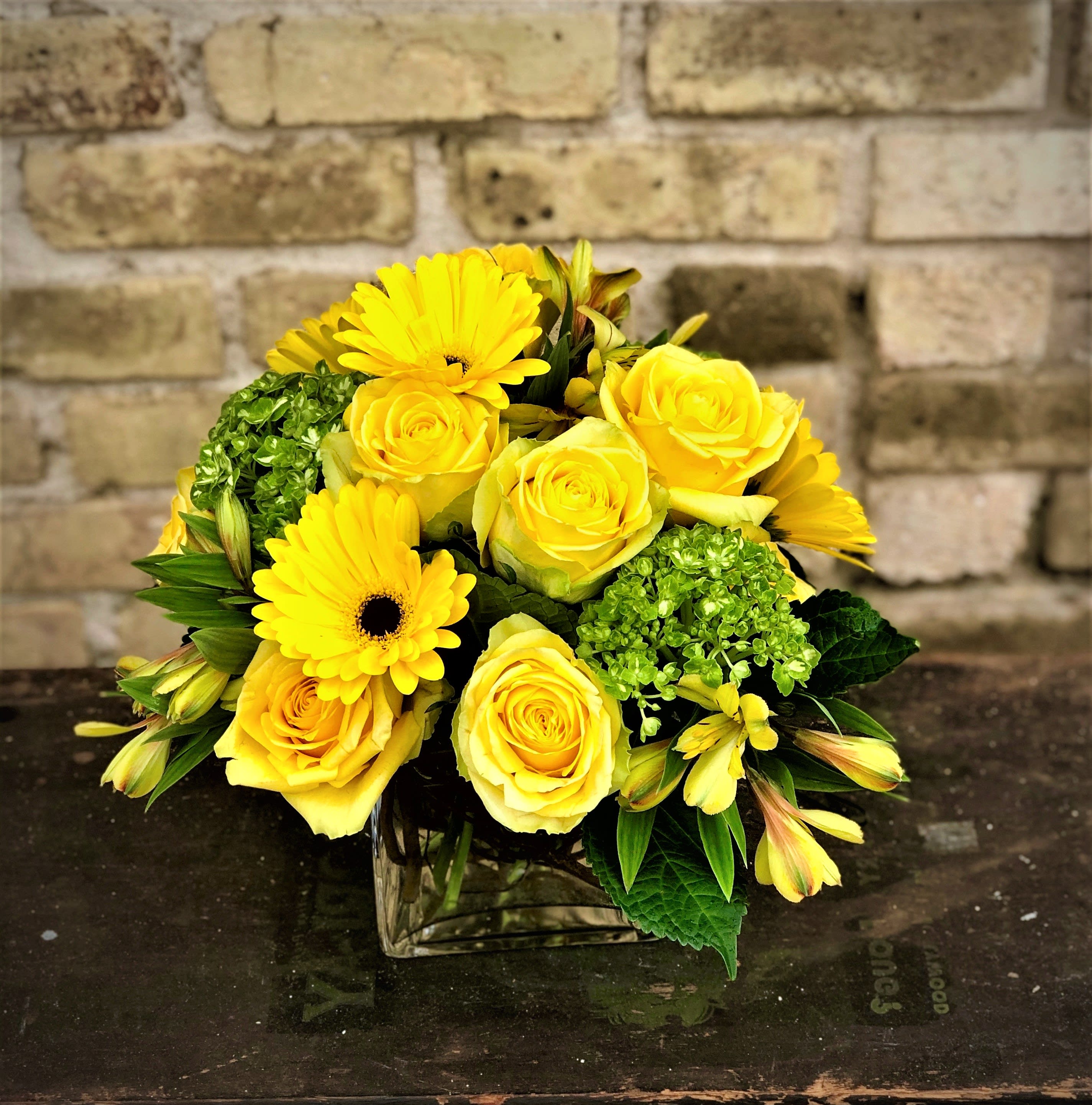 Lemon Zest - Roses and Hydrangea To Brighten Up That  Special Persons Day ! Some flowers my vary depending on availability.