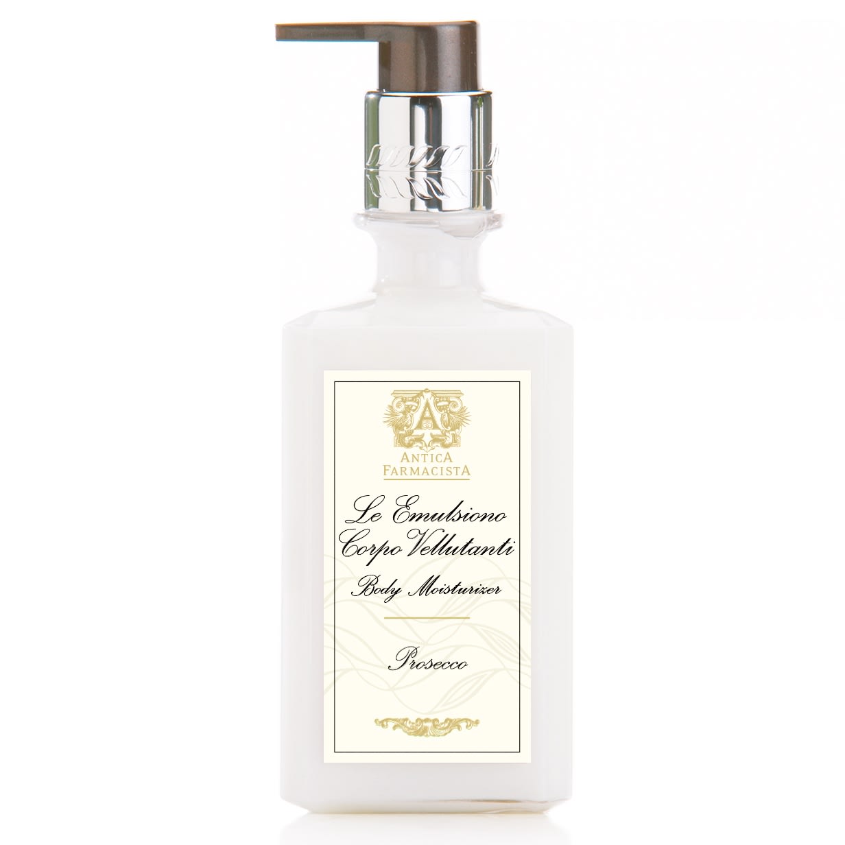Antica Farmacista 10oz Body Moisturizer - Prosecco - 10oz Antica Farmacista Moisturizer. Prosecco - Top notes of Satsuma citrus balance with subtle floral notes of muguet. Apricot and passionfruit complement the sweetness of sugared black currant. A crisp scent celebrating the sparkling effervescence of Prosecco and Champagne.   Discover the art of giving at Petals, Wilmington, Delaware’s destination for luxury gifts and home décor. Our curated collection features beautifully crafted items for every occasion — birthdays, weddings, anniversaries, holidays, and life’s special celebrations. At Petals, we believe every gift should tell a story. From hand-poured candles and elegant keepsakes to stylish home accents, gourmet treats, and floral-inspired décor, our selection combines timeless charm with modern sophistication. Each piece is chosen with care to reflect the quality, creativity, and personal touch our Wilmington customers love.  Same-day delivery available throughout Wilmington and nearby areas including Greenville, Hockessin, Newark, and the Brandywine Valley Whether you’re looking for a thoughtful hostess gift, a luxury home accent, or something simply beautiful to brighten someone’s day, Petals offers fine gifts and personalized service that make every occasion memorable.  Visit our Wilmington boutique or shop online today — and see why Petals is Delaware’s trusted name for fine gifts and inspired giving.