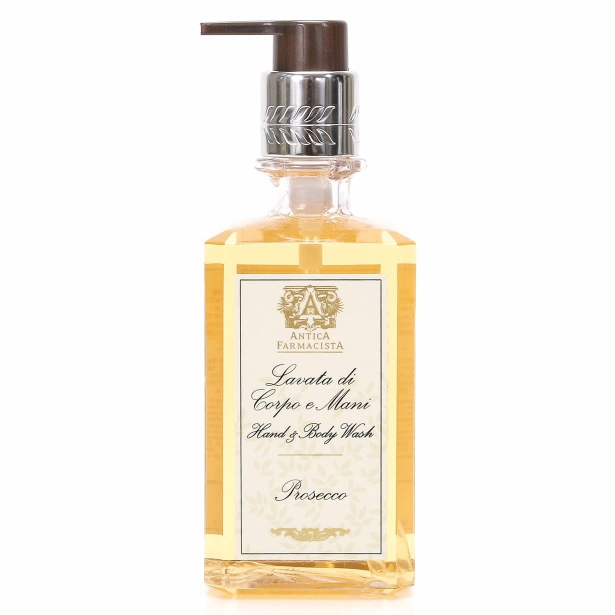 Antica Farmacista 10oz Hand &amp; Body Wash - Prosecco - 10oz Antica Farmacista Hand &amp; Body Wash. Top notes of Satsuma citrus balance with subtle floral notes of muguet. Apricot and passionfruit complement the sweetness of sugared black currant. A crisp scent celebrating the sparkling effervescence of Prosecco and Champagne.   Discover the art of giving at Petals, Wilmington, Delaware’s destination for luxury gifts and home décor. Our curated collection features beautifully crafted items for every occasion — birthdays, weddings, anniversaries, holidays, and life’s special celebrations. At Petals, we believe every gift should tell a story. From hand-poured candles and elegant keepsakes to stylish home accents, gourmet treats, and floral-inspired décor, our selection combines timeless charm with modern sophistication. Each piece is chosen with care to reflect the quality, creativity, and personal touch our Wilmington customers love.  Same-day delivery available throughout Wilmington and nearby areas including Greenville, Hockessin, Newark, and the Brandywine Valley Whether you’re looking for a thoughtful hostess gift, a luxury home accent, or something simply beautiful to brighten someone’s day, Petals offers fine gifts and personalized service that make every occasion memorable.   Visit our Wilmington boutique or shop online today — and see why Petals is Delaware’s trusted name for fine gifts and inspired giving.