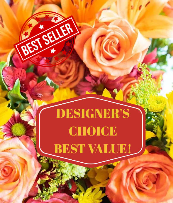Designer's Choice - Surprising someone special with a one-of-a-kind bouquet can be a heartwarming gesture that leaves a lasting impression. This guide will help you create a stunning floral arrangement bursting with the rich colors and textures of the season. Featuring a fresh mix of blooms and lush greenery, this custom arrangement is perfect for autumn birthdays, Thanksgiving, or any occasion that calls for a touch of seasonal beauty.