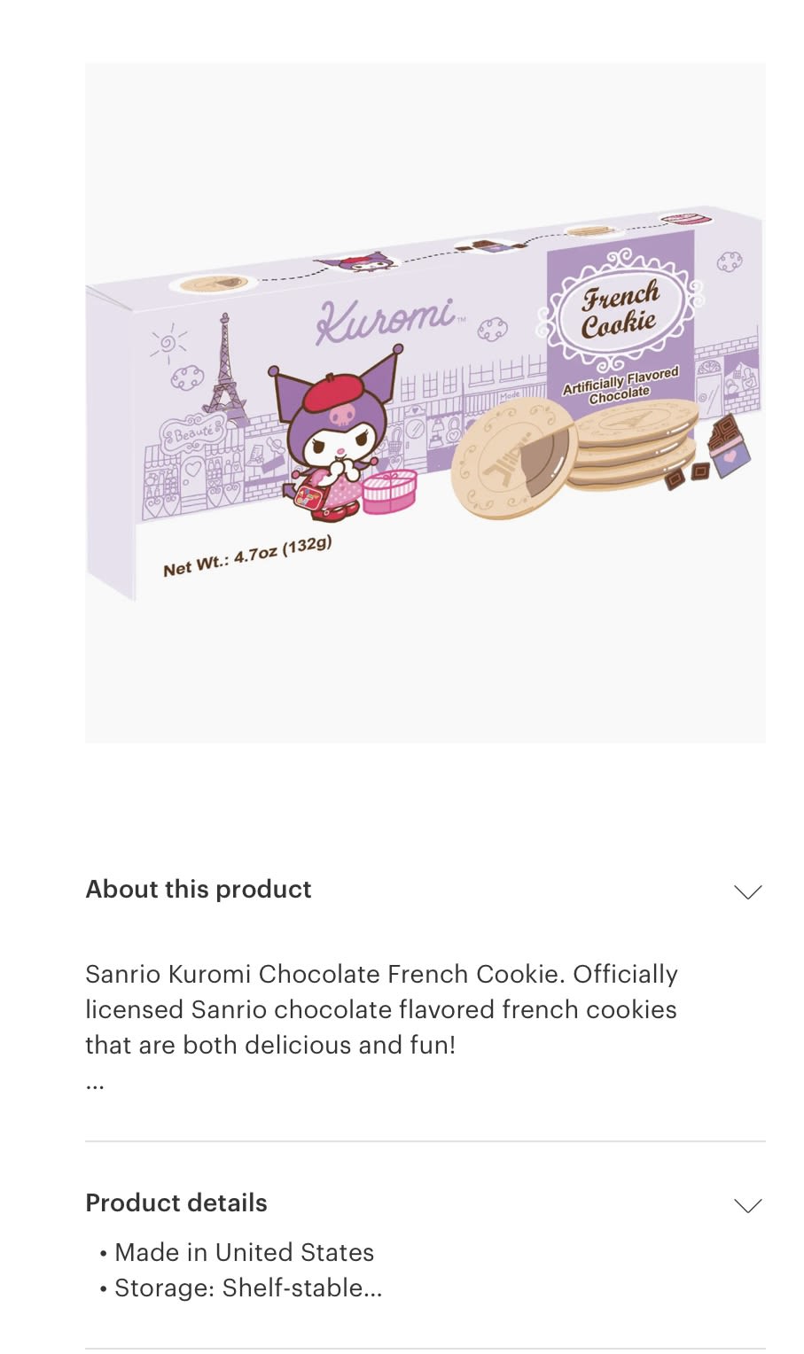 Kuromi chocolate, flavored cookies - Adorable and delicious chocolate flavored cookie