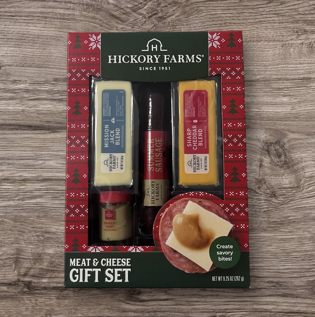 Meat &amp; Cheese Gift Set  - “Delight your taste buds with this wonderful gift set, featuring a savory gourmet meat, artisanal cheeses, and rich, flavorful mustard.”