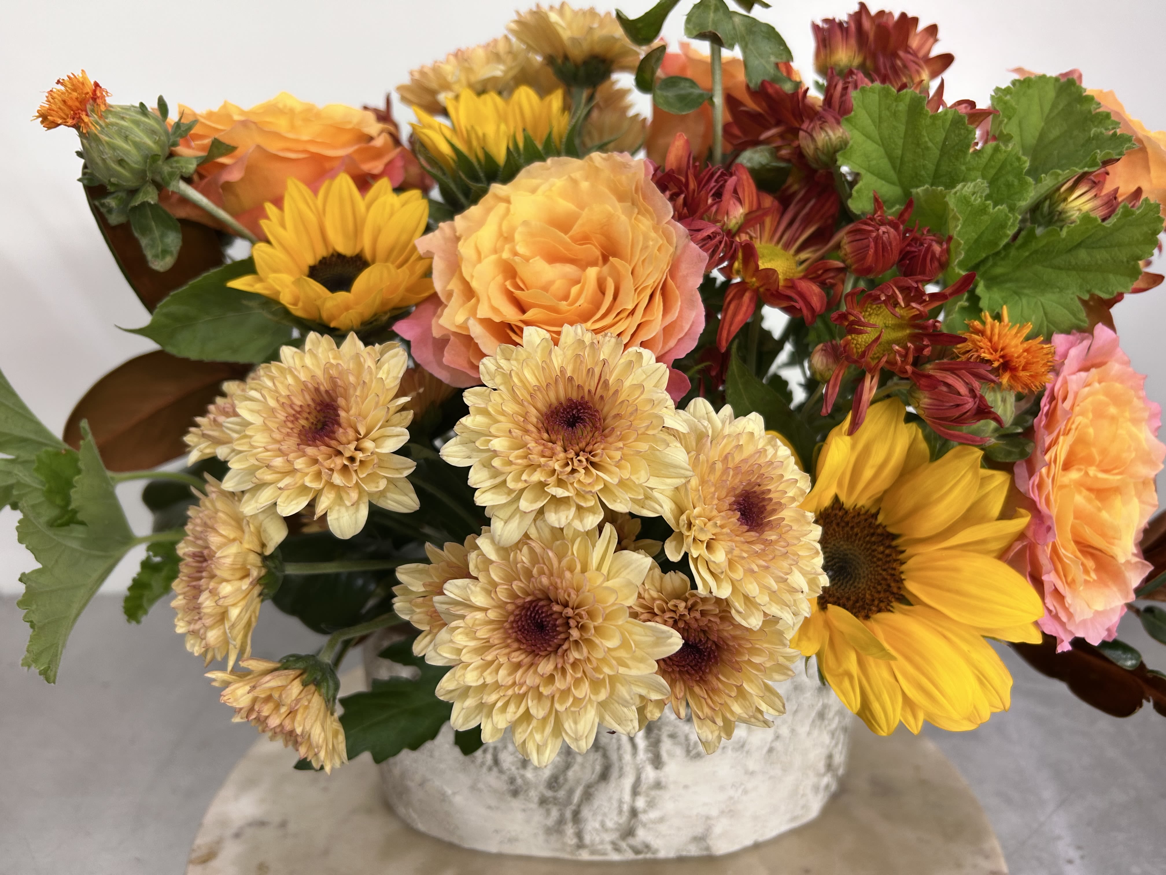 Birch Oval  - A beautiful birch oval vase with fresh seasonal flowers. Perfect holiday centerpiece.