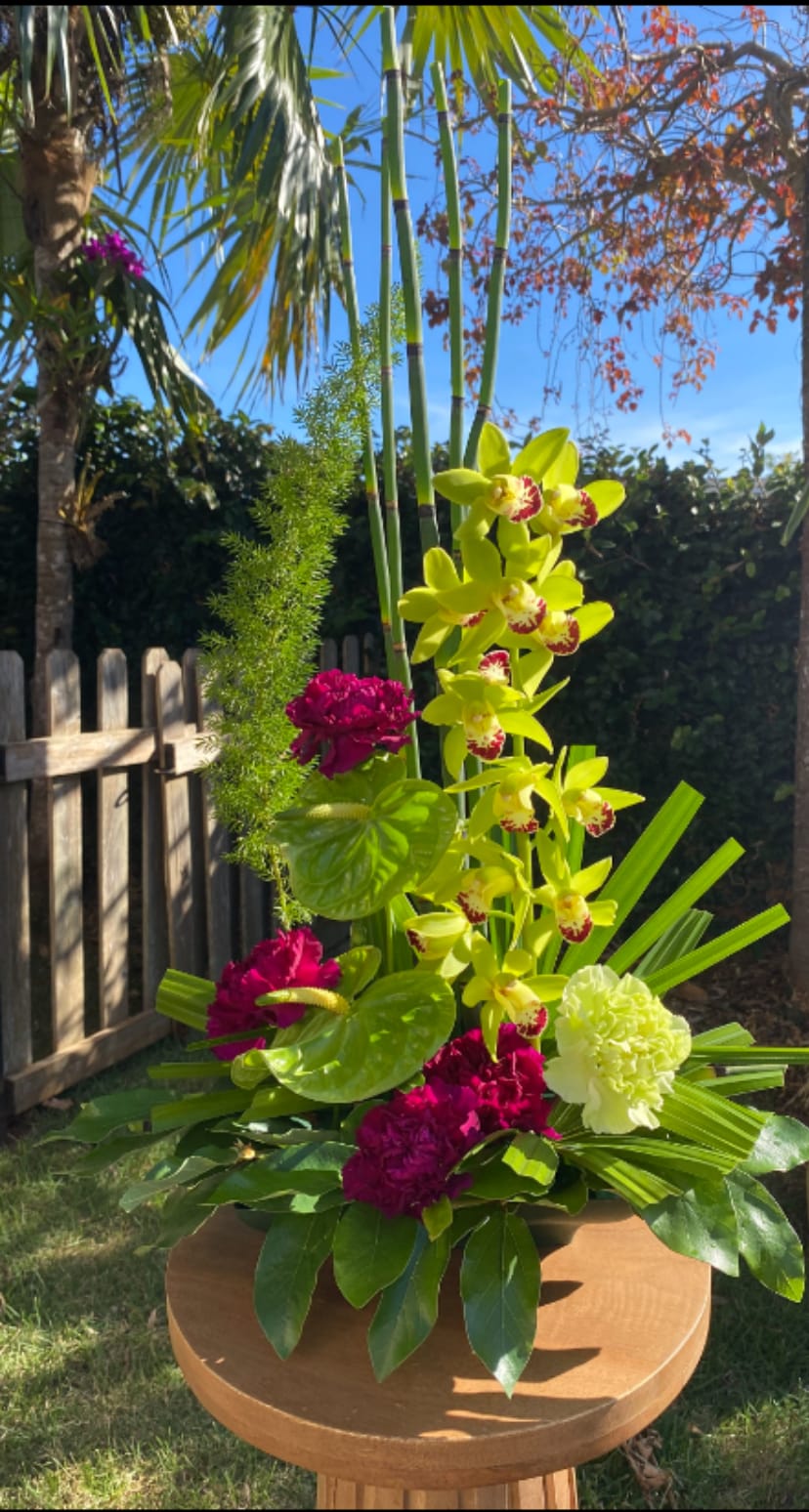 Everyday Simplicity  - Beautiful vibrant shades of green and purple.  This arrangement is perfect for any occasion   