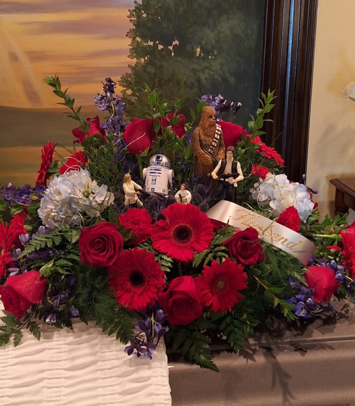 Star Wars Theme (Custom Casket Spray) - We do themed casket sprays.  Contact us for more information.