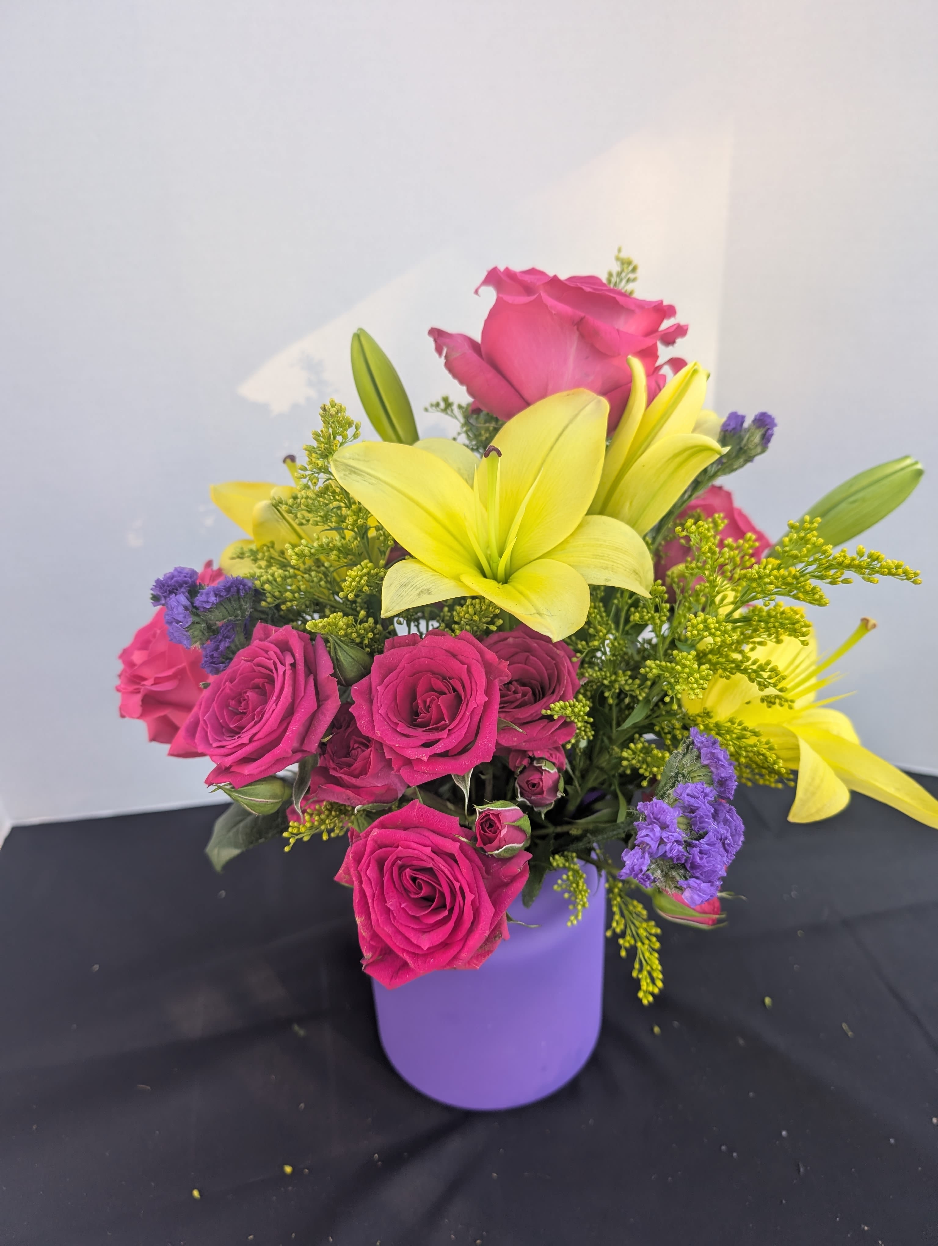 Pretty in Purple  -  Custom Design arrangement of Roses an Lilies   ( you can customize the colors of your choice ) 