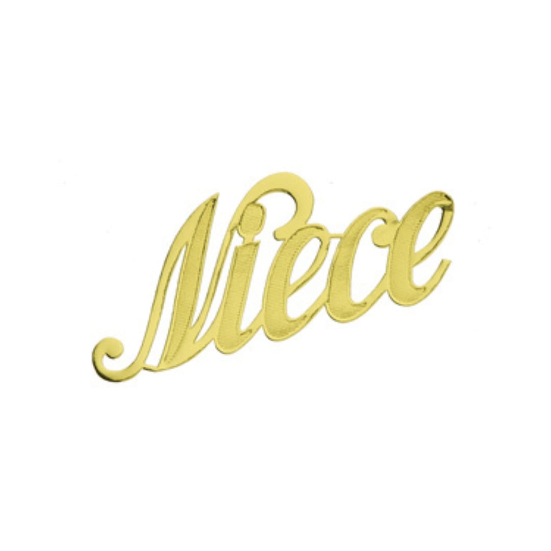 Niece Script - Honor your loved one with a personalized gold ribbon bearing a heartfelt relationship script. This elegant accent is a timeless way to acknowledge your connection and express your love.