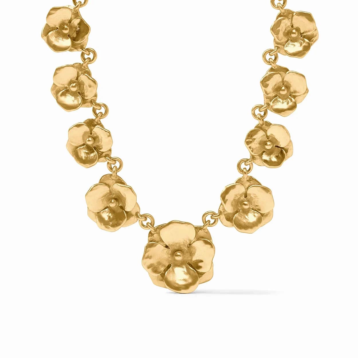 Bloom Demi Link Necklace - An opulent necklace of sculpted golden blossoms, suspended from an adjustable rolo chain. Product Details 24K gold plate Length: 17 / 18 / 19 / 20 inches (adjustable) Closes with lobster clasp Julie Vos hallmark Discover the art of giving at Petals, Wilmington, Delaware’s destination for luxury gifts and home décor. Our curated collection features beautifully crafted items for every occasion — birthdays, weddings, anniversaries, holidays, and life’s special celebrations. At Petals, we believe every gift should tell a story. From hand-poured candles and elegant keepsakes to stylish home accents, gourmet treats, and floral-inspired décor, our selection combines timeless charm with modern sophistication. Each piece is chosen with care to reflect the quality, creativity, and personal touch our Wilmington customers love.  Same-day delivery available throughout Wilmington and nearby areas including Greenville, Hockessin, Newark, and the Brandywine Valley Whether you’re looking for a thoughtful hostess gift, a luxury home accent, or something simply beautiful to brighten someone’s day, Petals offers fine gifts and personalized service that make every occasion memorable. Visit our Wilmington boutique or shop online today — and see why Petals is Delaware’s trusted name for fine gifts and inspired giving.