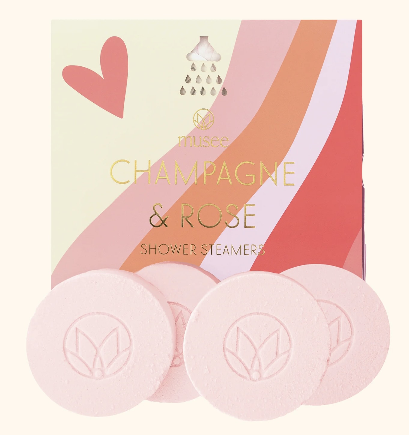 Champagne &amp; Rose Shower Steamers  - Musee Shower Steamers | Champagne &amp; Rose 4ct.  Relax in a refreshing shower, as champagne and rose essential oil fills the air and invigorates your senses. Same-day hand delivery. Tax-free.  Discover the art of giving at Petals, Wilmington, Delaware’s destination for luxury gifts and home décor. Our curated collection features beautifully crafted items for every occasion — birthdays, weddings, anniversaries, holidays, and life’s special celebrations. At Petals, we believe every gift should tell a story. From hand-poured candles and elegant keepsakes to stylish home accents, gourmet treats, and floral-inspired décor, our selection combines timeless charm with modern sophistication. Each piece is chosen with care to reflect the quality, creativity, and personal touch our Wilmington customers love.  Same-day delivery available throughout Wilmington and nearby areas including Greenville, Hockessin, Newark, and the Brandywine Valley Whether you’re looking for a thoughtful hostess gift, a luxury home accent, or something simply beautiful to brighten someone’s day, Petals offers fine gifts and personalized service that make every occasion memorable. Visit our Wilmington boutique or shop online today — and see why Petals is Delaware’s trusted name for fine gifts and inspired giving.