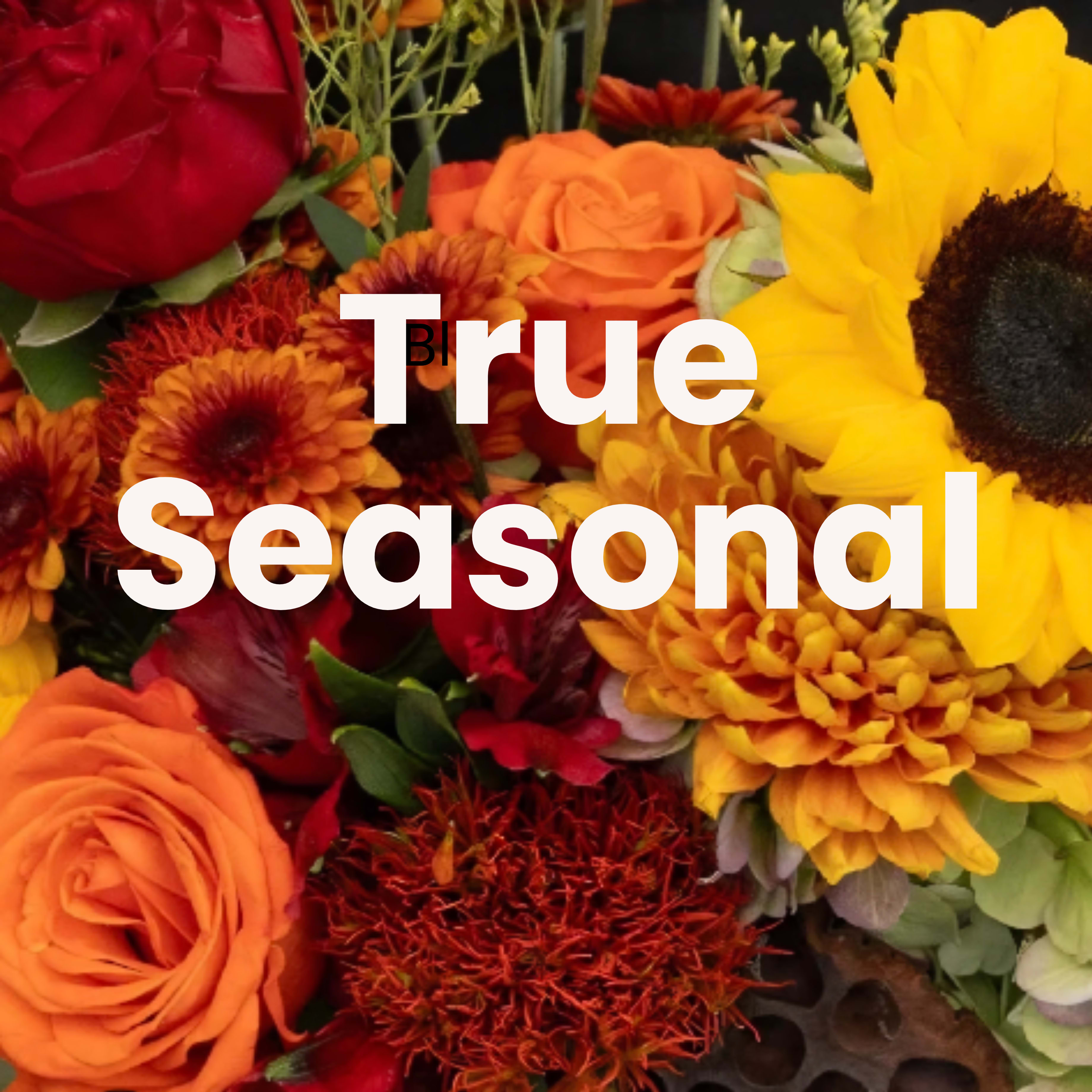 True Seasonal Sympathy Fall - This sympathy arrangement features the season of fall.
