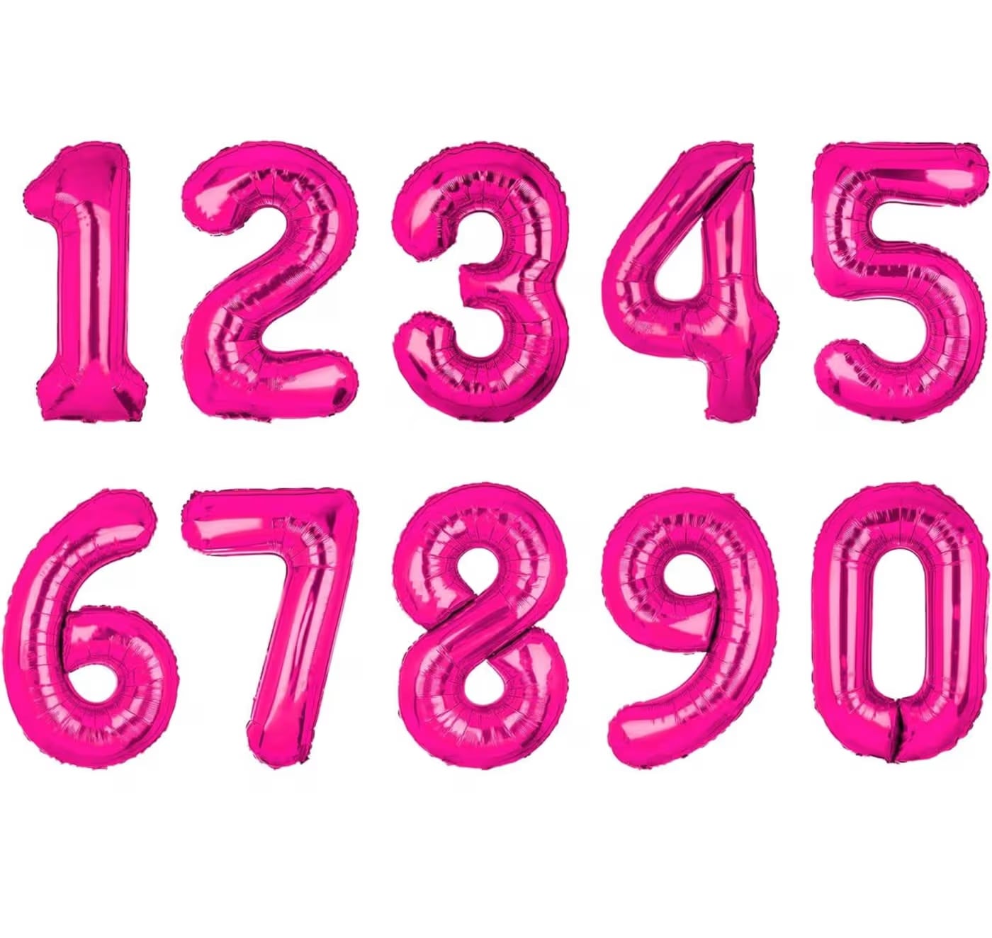 Helium filled HOT PINK number balloon - Elevate your celebrations with this 34 -inch helium filled number balloon. Perfect for birthdays, anniversary, and holiday and special events.  all number available prices is per number, NOTE please write the number that you like to get on notes or special instruction at the end before check out. or call the store to et us know after placing the order