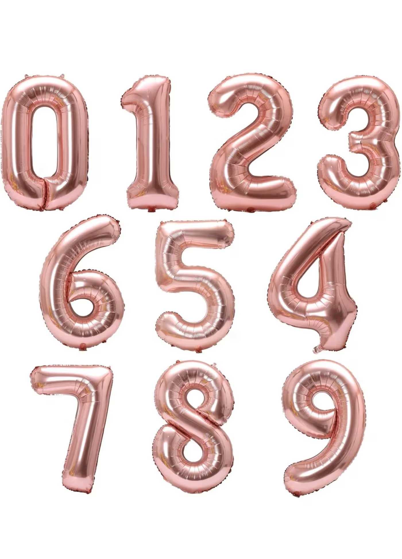 Helium filled ROSE GOLD number balloon - Elevate your celebrations with this 34 -inch helium filled number balloon. Perfect for birthdays, anniversary, and holiday and special events.  all number available prices is per number, NOTE please write the number that you like to get on notes or special instruction at the end before check out. or call the store to et us know after placing the order