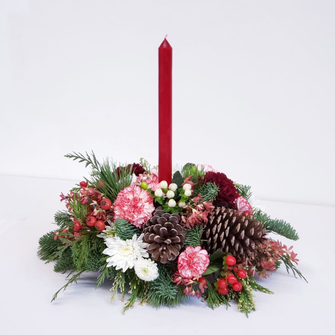 Christmas Joy Centerpiece - Revel in the joy of the season with family and friends around this candled centerpiece. 