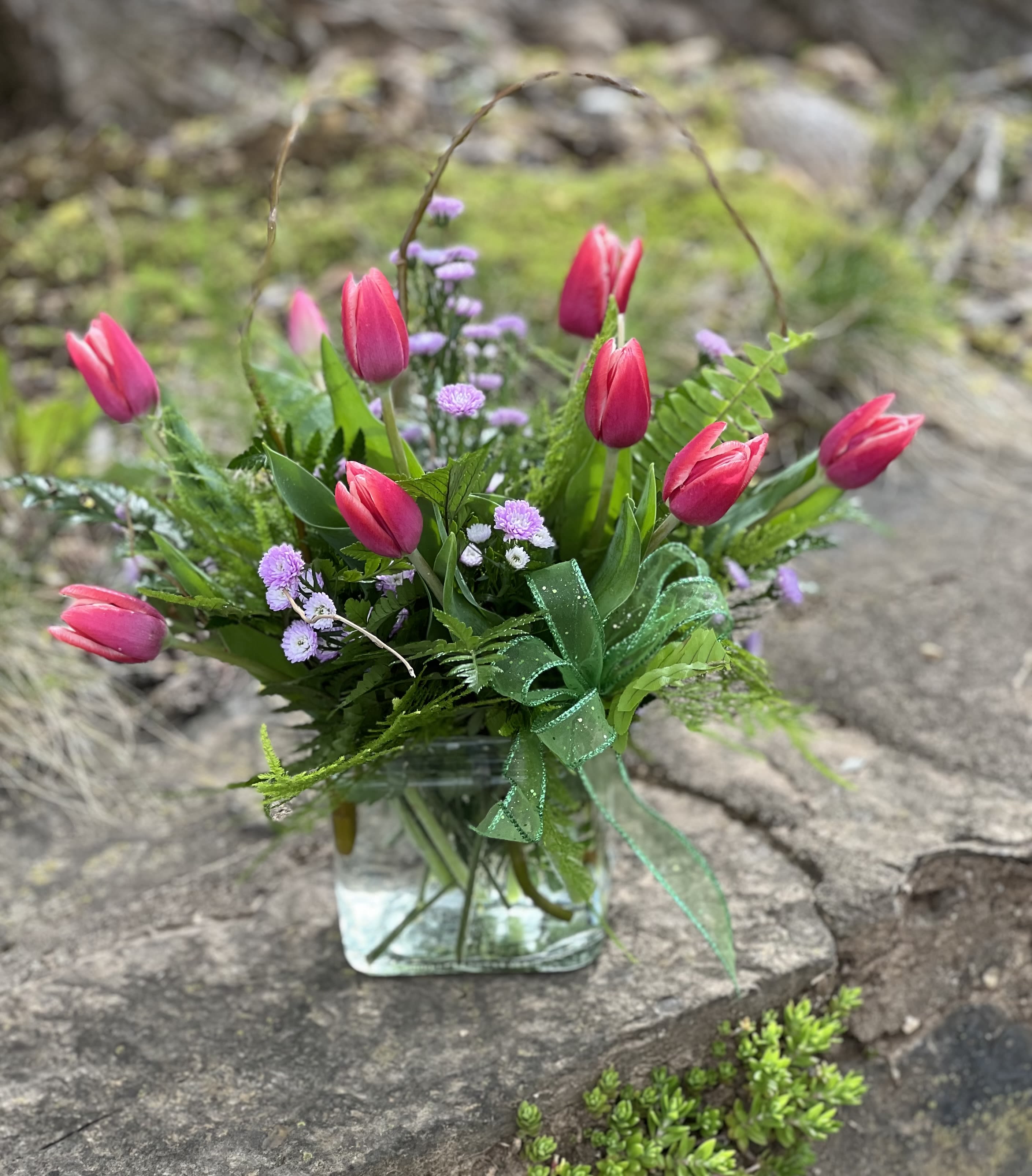 Charming Love  - A lovely vase of the freshest tulips 