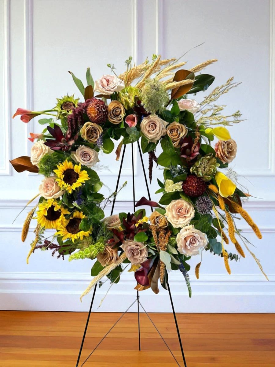 Harvest of Memories  - A wreath filled with autumn tones and natural dried elements, Harvest of Memories honors a beautiful life with warmth, texture, and a gentle sense of remembrance.