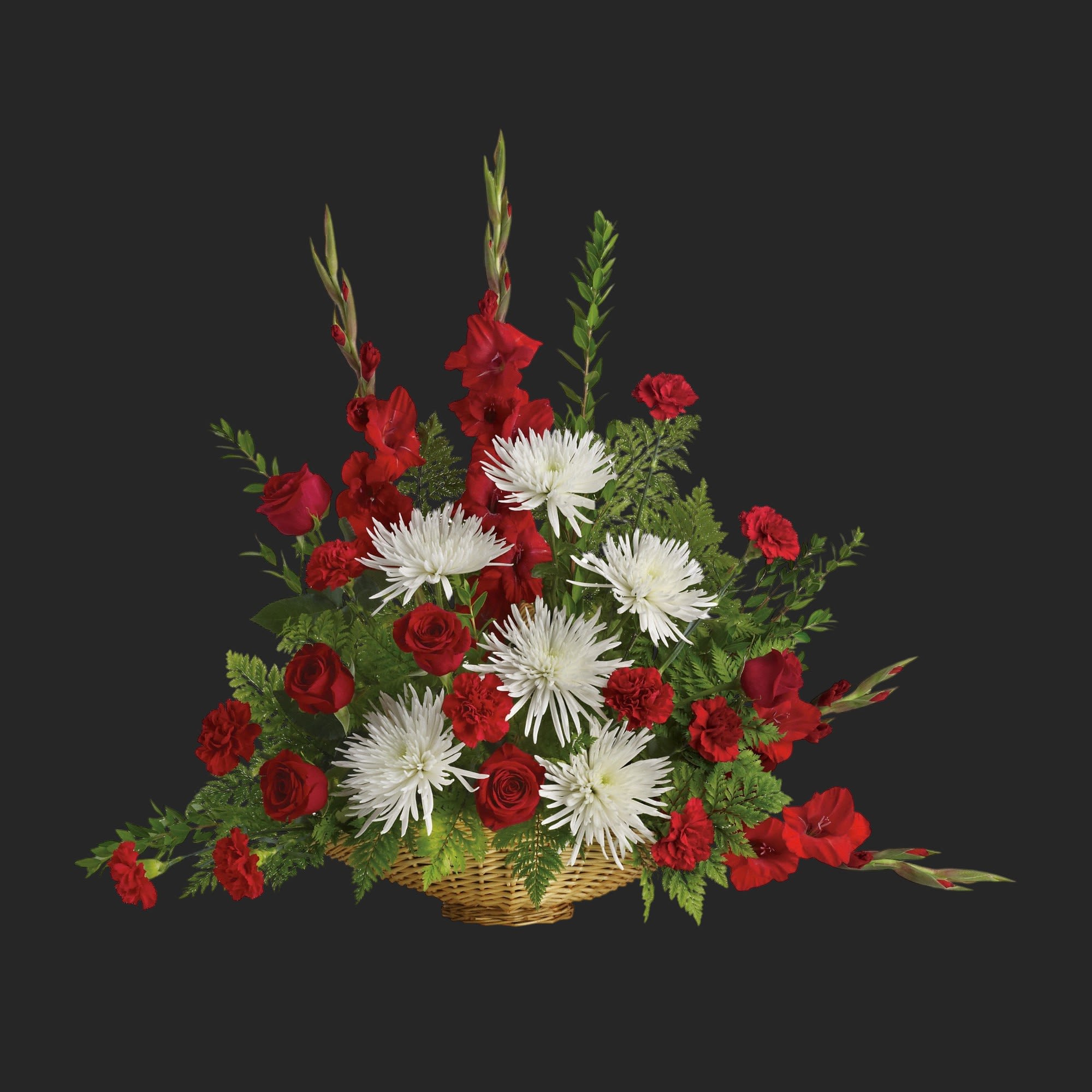 Enduring Grace by Teleflora - This beautiful, tasteful arrangement of classic red and white flowers is a lovely expression of caring. It will be a comfort to the family, who will long remember your thoughtfulness during a time of loss.  