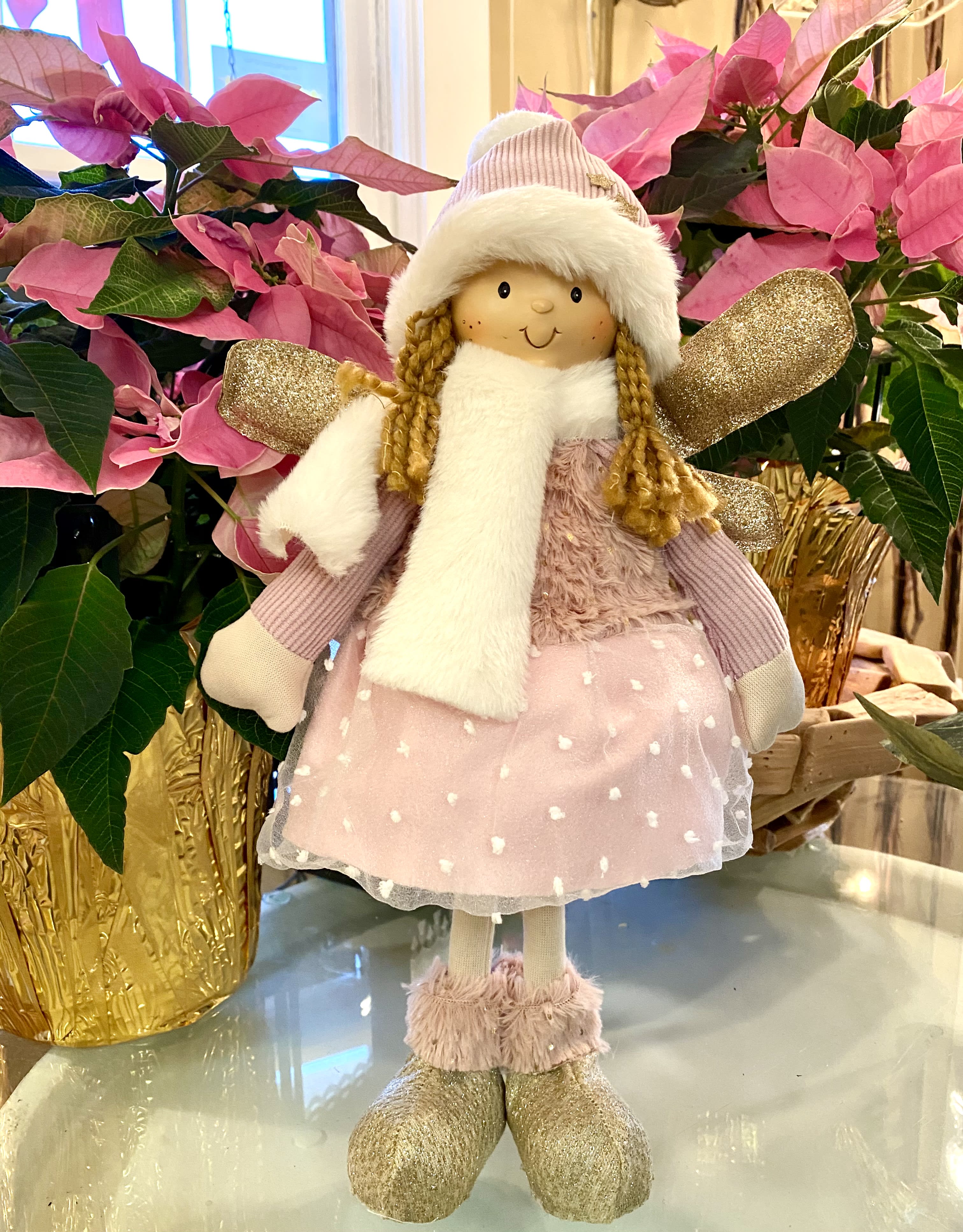 Sweet Angel - A sweet angel for your angel dressed in pink with gold accents - stands 16 inches tall