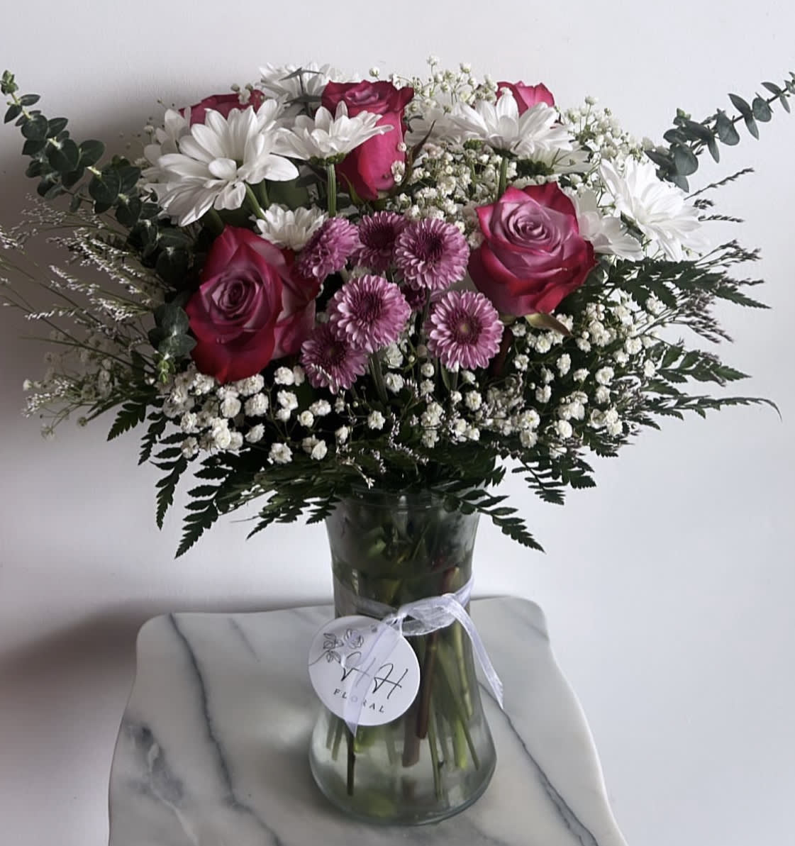 Purple Rose Delight By HHF - Flowers may have to be substituted.. But you should recieve the same overall color and theme.