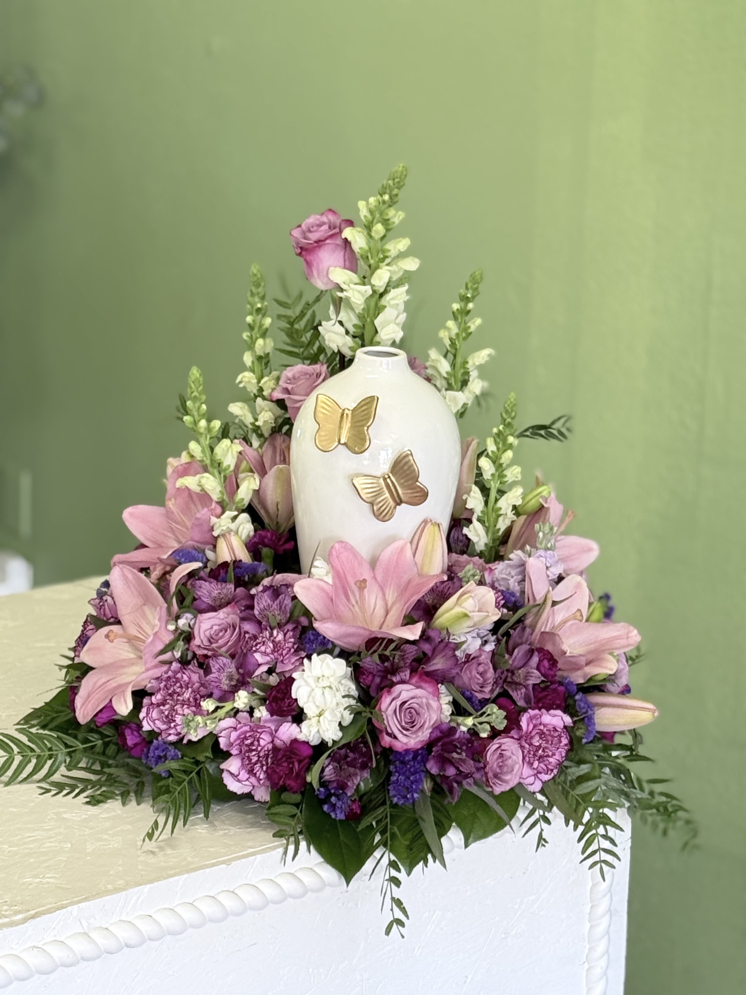 Fondest Memories - Snapdragons, Stock, asiatic Lilly’s, Carnations, Mini Carnations, Roses,Alstroemeria.