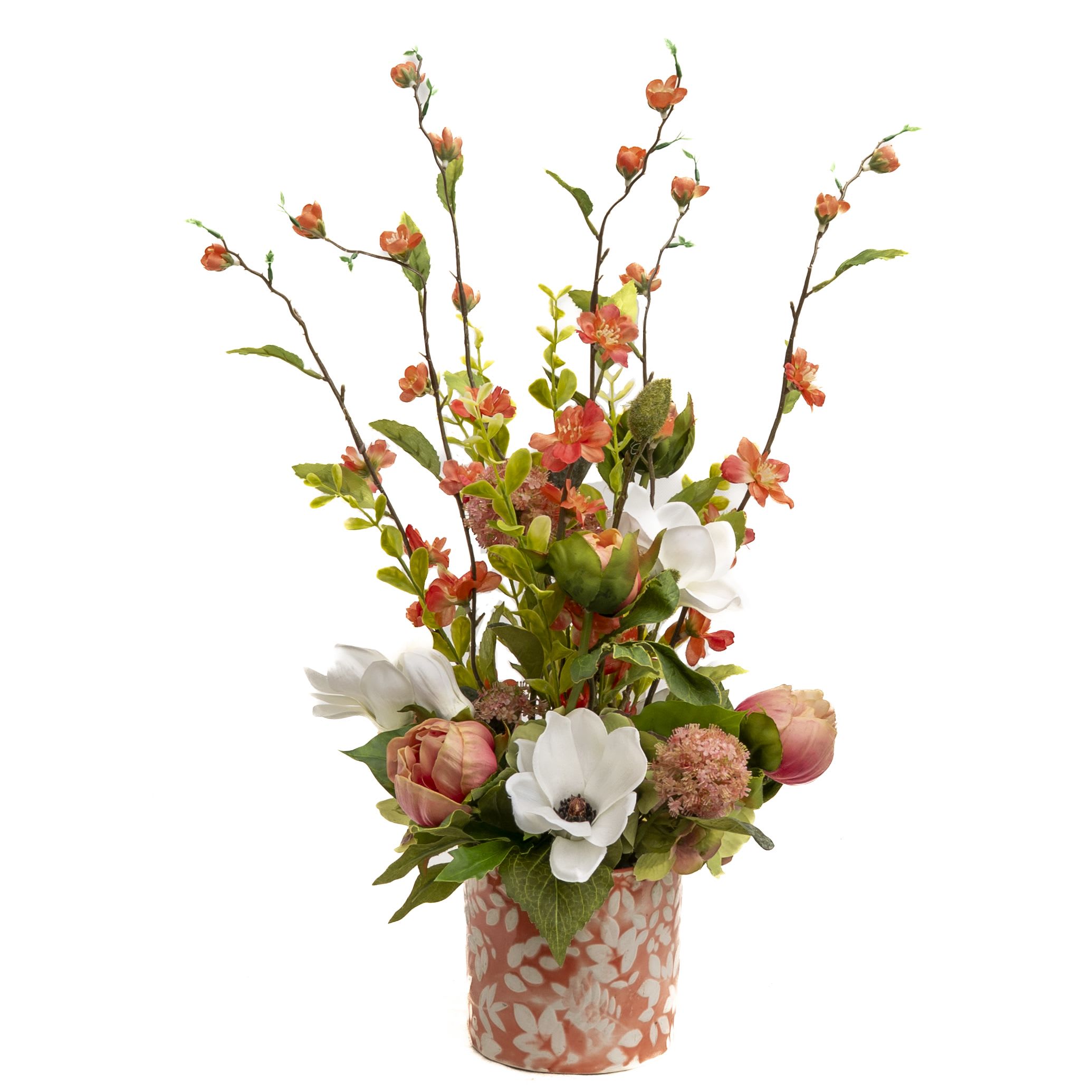 Coral Artificial Arrangement - Artificial flower arrangement