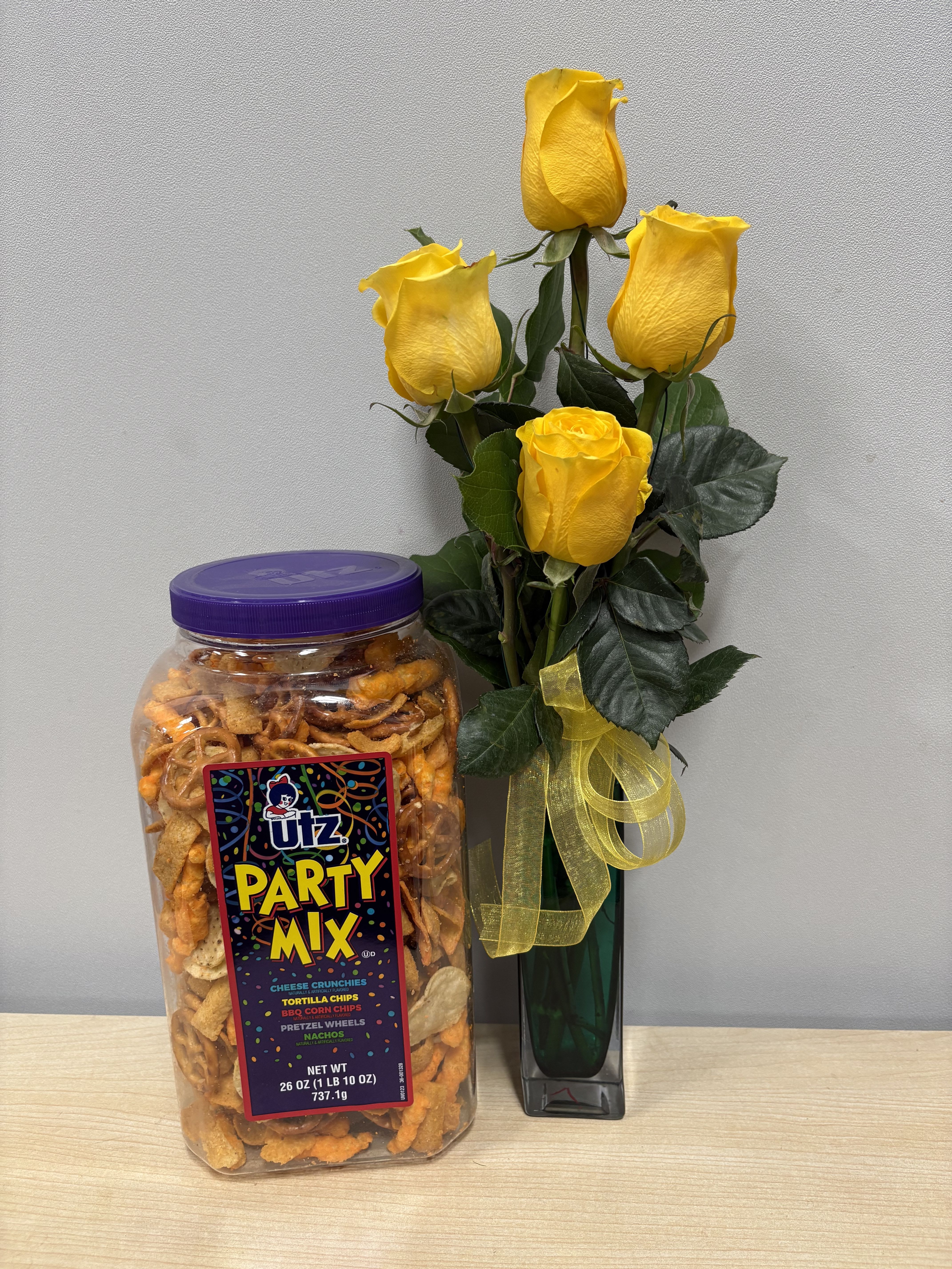 Yellow Roses &amp; Party Mix Duo - As shown 