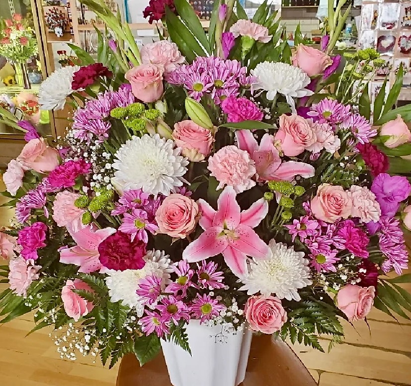 FNRL 37 - DISCLAIMER  For green and blooming plants, similar plants may be substituted of equal or greater value. For flowers, we will make every attempt to match the flower type / color but may substitute with another color or type of flower. If the container/ vase shown online is not available, a similar container/ vase will be used. Bears or other gift items may be substituted as well.  Want to check on availability? If it makes you feel more comfortable about the purchase, then we encourage you to call or email us to check on the latest availability of certain products. We would be glad to give you the most current, up-to-date status on our inventory.