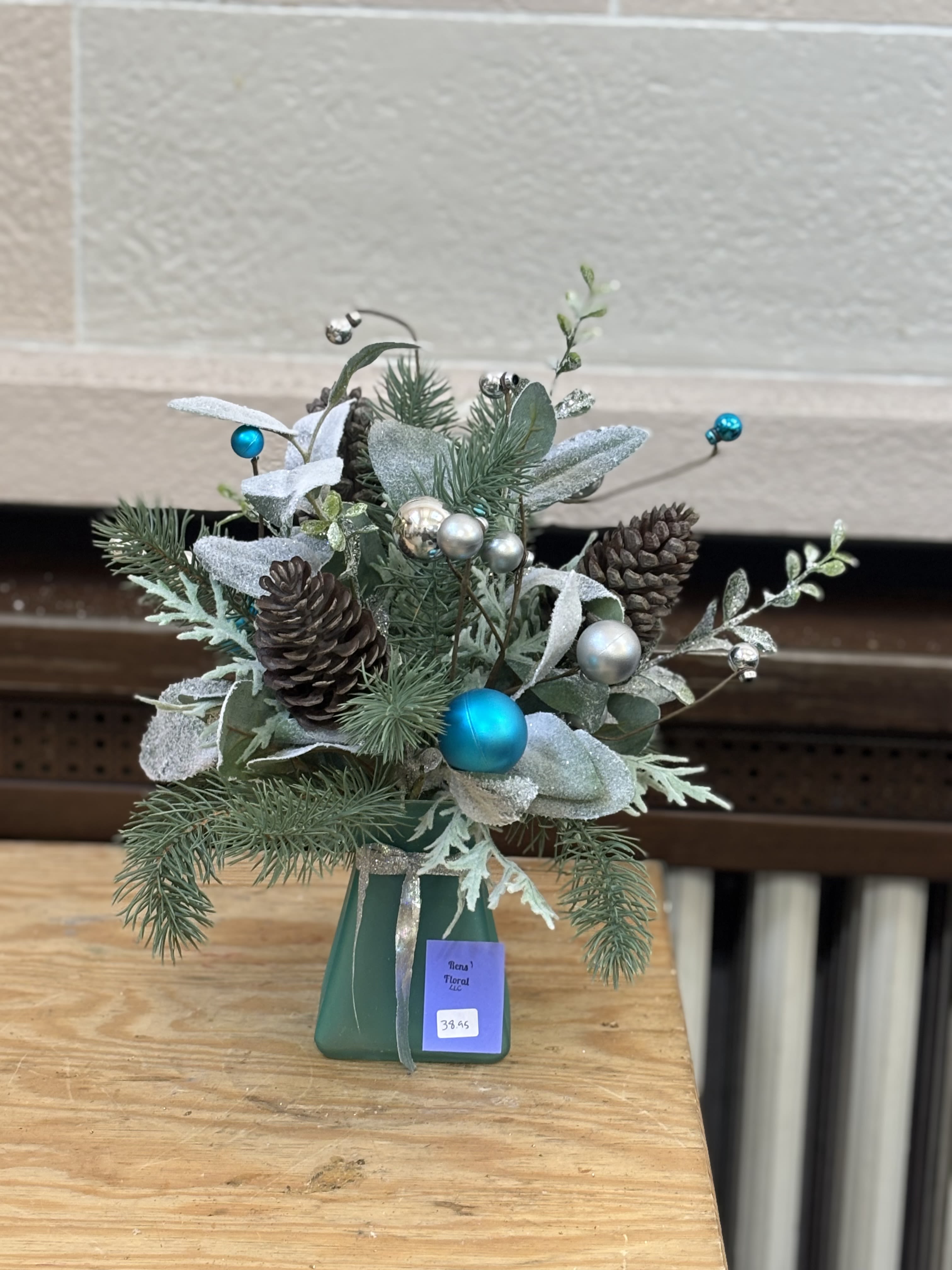 Blue Christmas Artificial  - A blue artificial Christmas arrangement. 