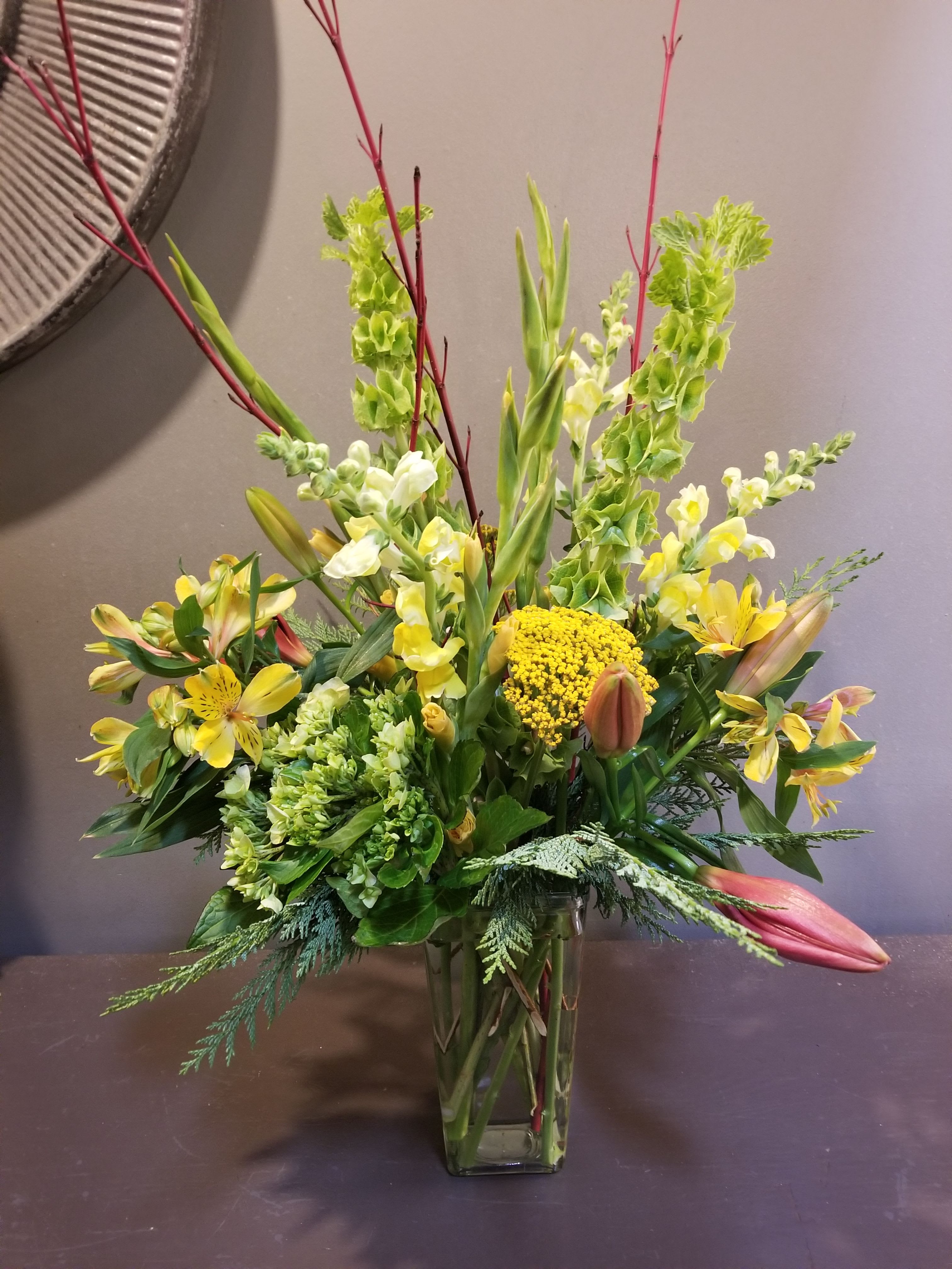 Fresh and Fabulous - A fabulous addition to your home.  Arrangement measures: 28&quot;Tx18&quot;W and arrives in a glass vase.
