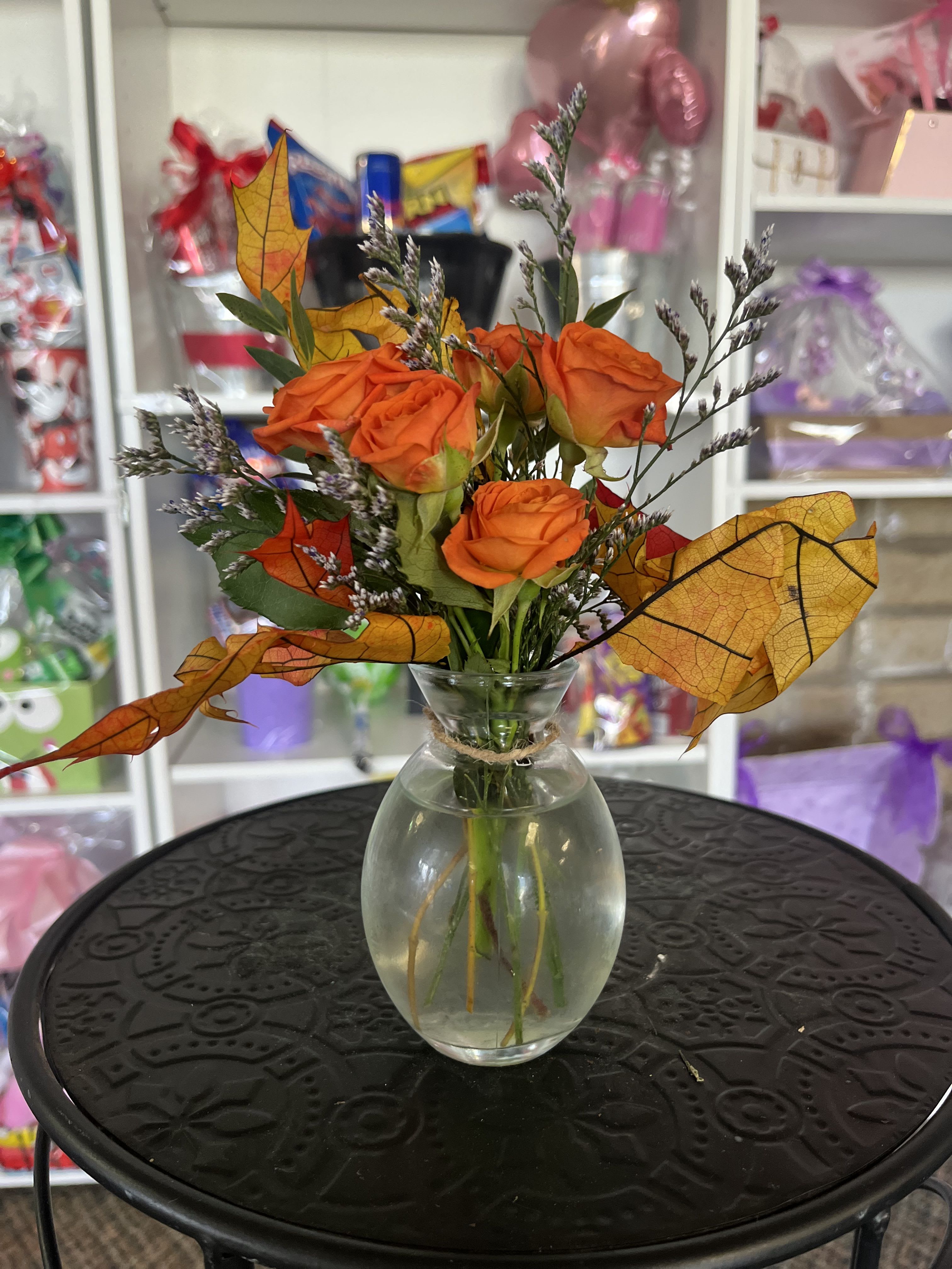 November Floral  - fresh flowers in small vase 