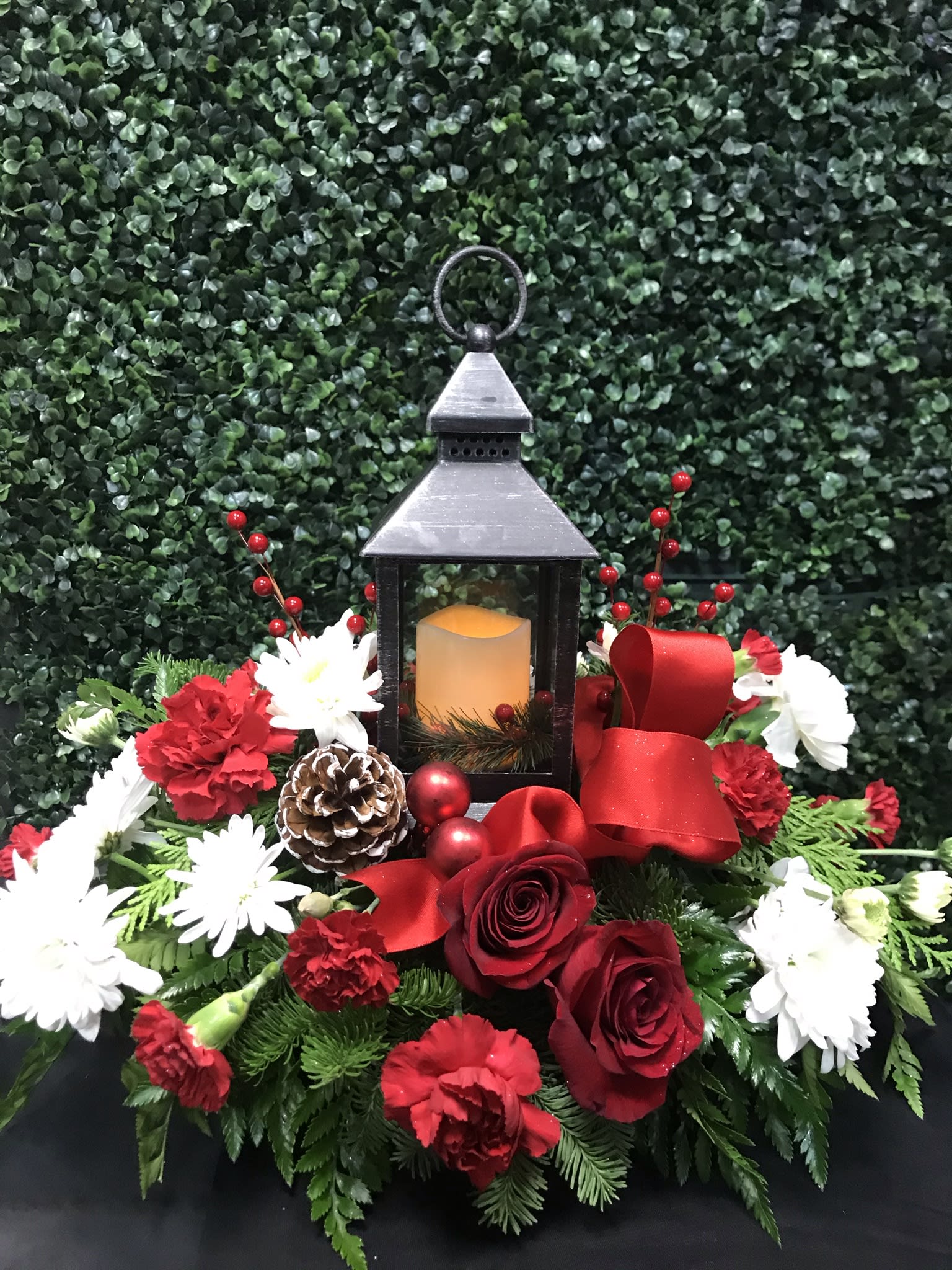 Christmas Lantern PLA106 - Give light and love this season with this stylish centerpiece!