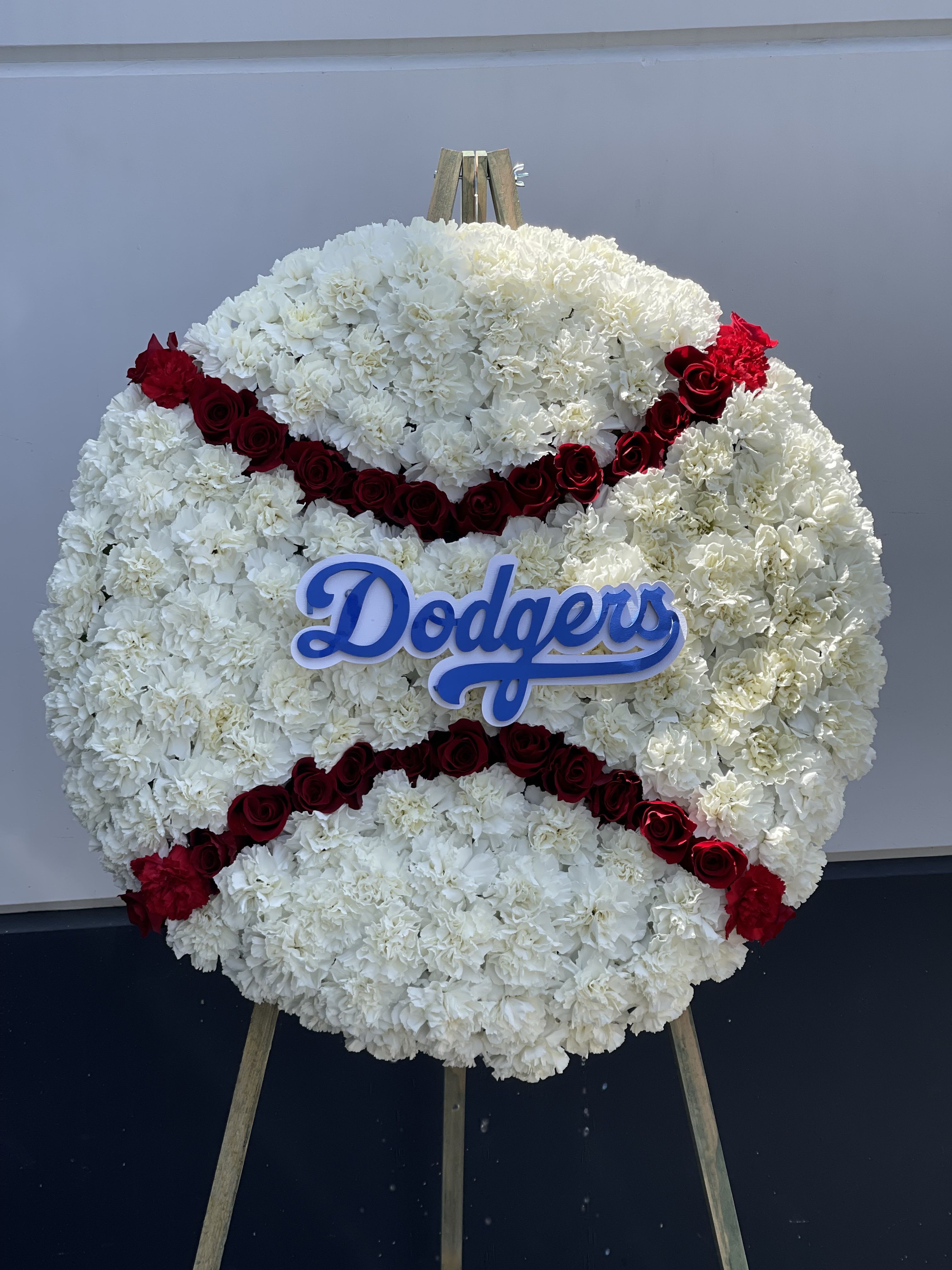 Dodgers Ball - Approximately 150 carnations + 30 roses
