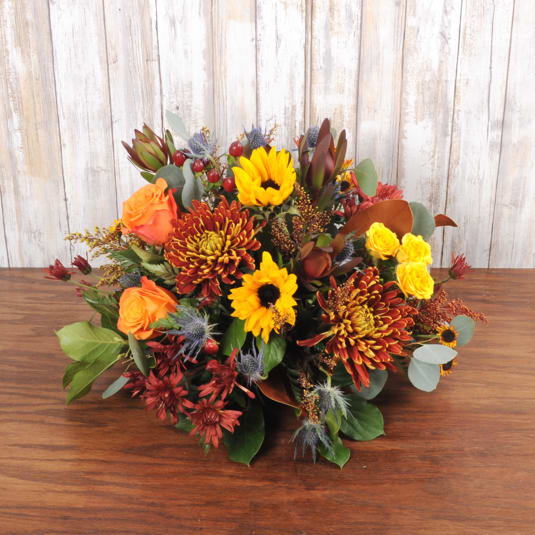Bountiful Autumn - Enjoy sending this festive fall rounded centerpiece, perfect for any fall celebration!