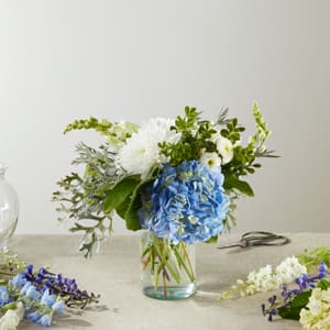 Festival of Lights - Fill eight days and nights with the joy and splendor of the Festival of Lights bouquet. Shades of blue and white blooms delight the senses. Vase style may vary.