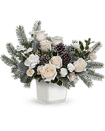 Fabulous christmas bouquet - Roses, mini carns, carns, pine