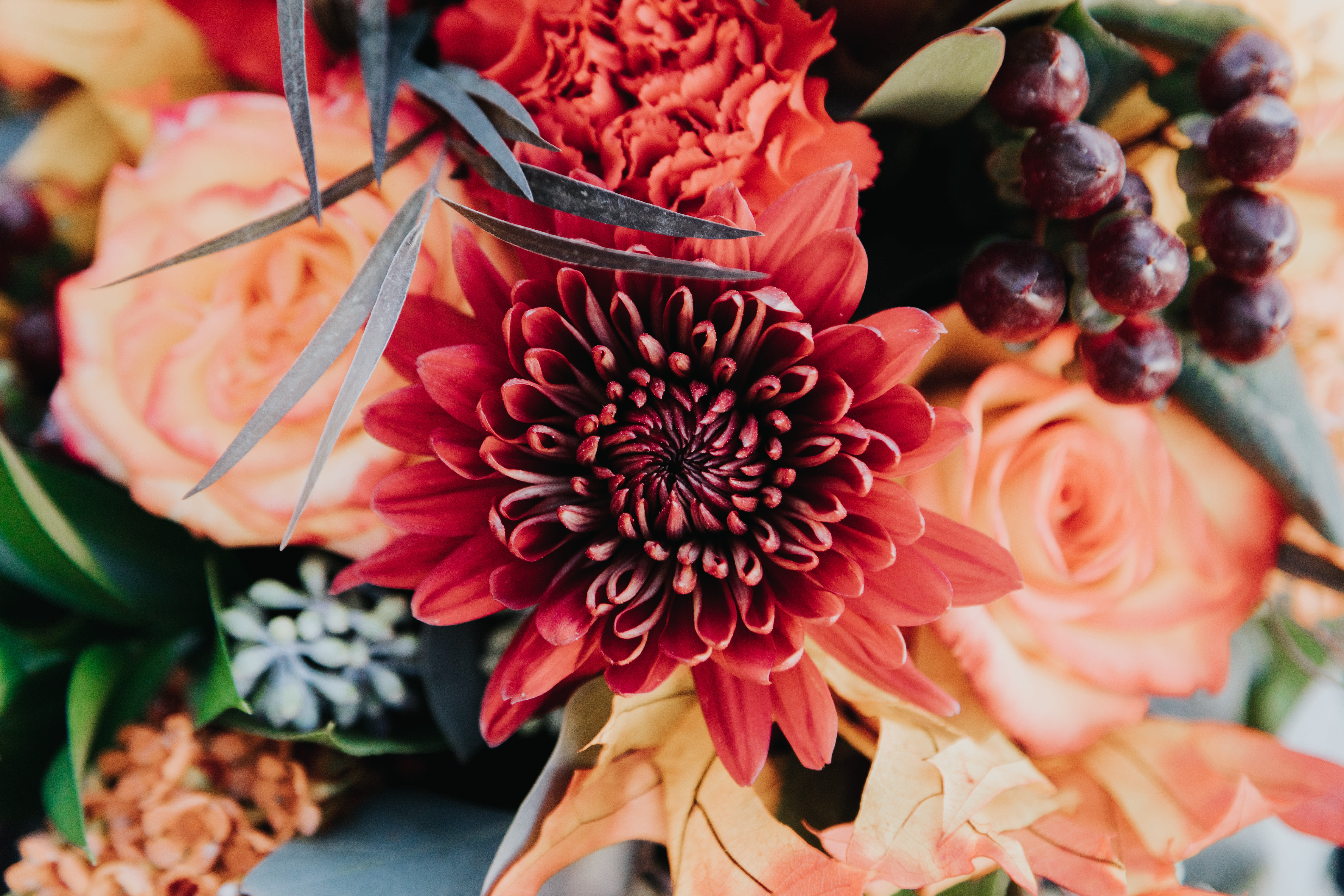Fall Centerpiece - Designer's Choice - A beautiful fall centerpiece of mixed flowers.