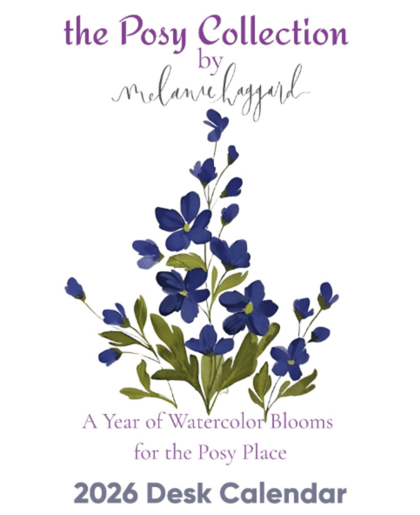 2026 Desk Calendar - A Year of Watercolor Blooms for the Posy Place Rooted in the shared language of flowers and art, this collection is a collaboration between artist Melanie Haggard (@meligrafi) and the Posy Place, a family-owned flower shop serving its community since 1977.  Melanie’s expressive watercolor florals capture the quiet poetry of nature — each petal and stem inspired by movement, texture, and the timeless beauty of the blooms she paints. The Posy Place, known for its artistry and heart, brings those same qualities to life in every arrangement they create.  Together, they celebrate the seasons through color, creativity, and the enduring grace of flowers.  Includes 12 page monthly calendar with display frame.  **Available for shipping out of our delivery area.  Please call for order information.**