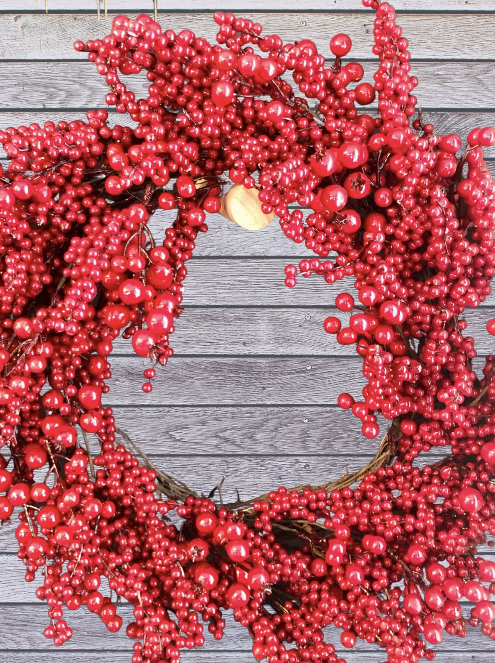 Berry Wreath - A bright beautiful red wreath made of artificial berries. Approx 19" Diameter 