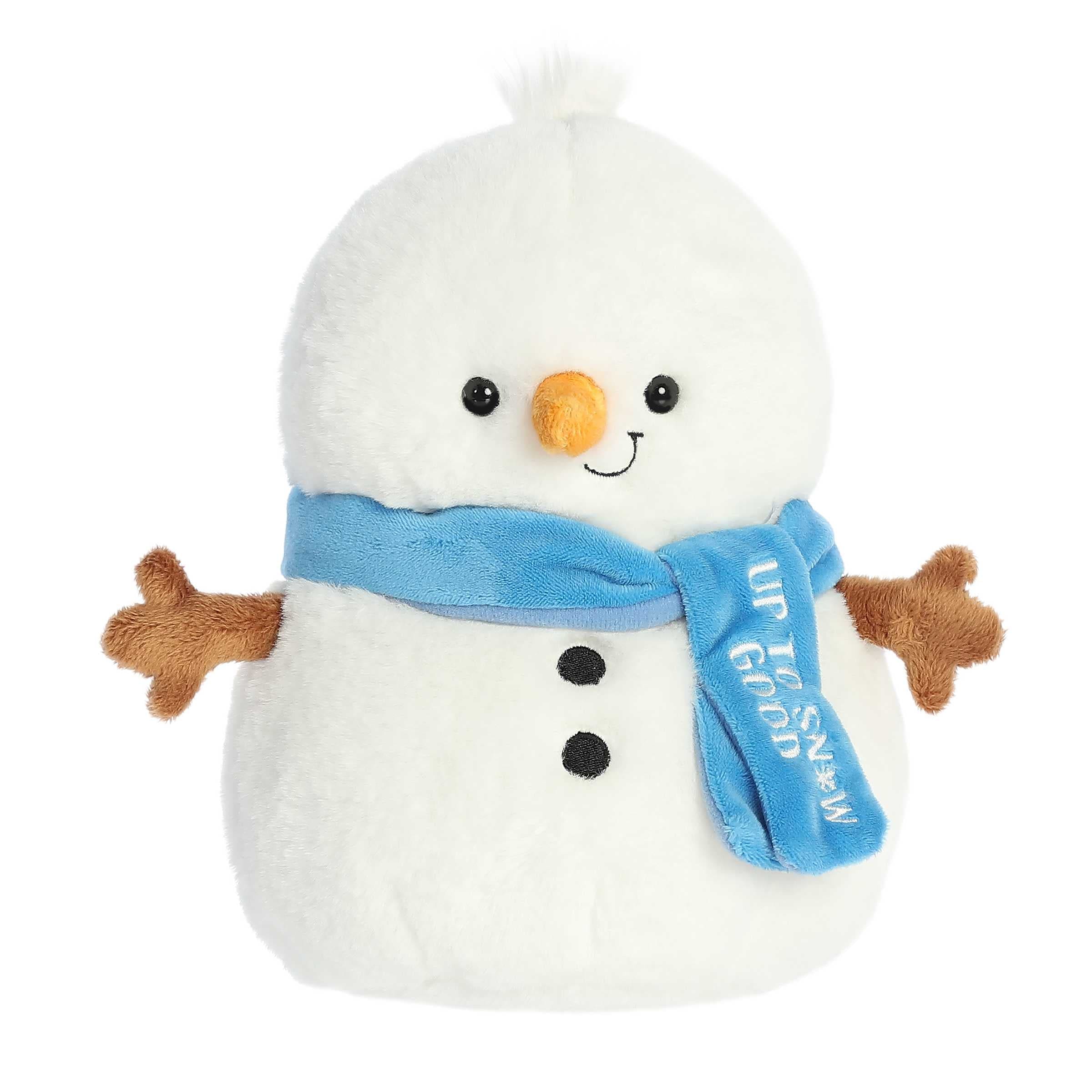 Up to Snow Good Snowman Plush - This charming 9&quot; snowman plush is ready to celebrate Christmas with you. Ultra-soft, giftable, and full of festive spirit.