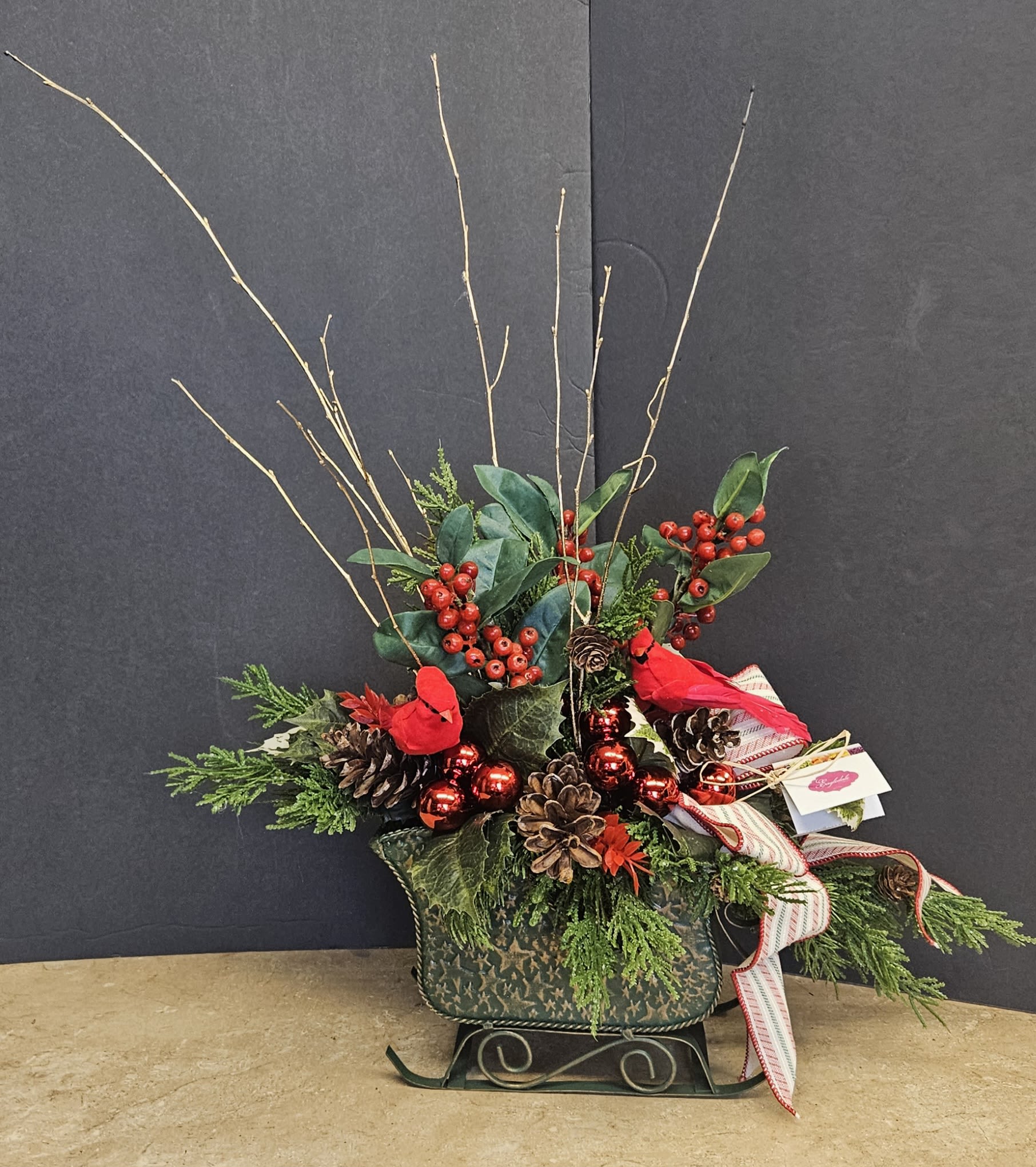 Berry Red Sleigh - Beautiful sleigh arrangement