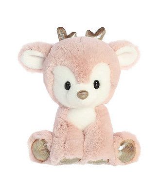 Dashing Reindeer Plush - This soft 7&quot; pink reindeer plush brings a cozy winter feel to your holiday décor. Ideal for gifting or collecting.