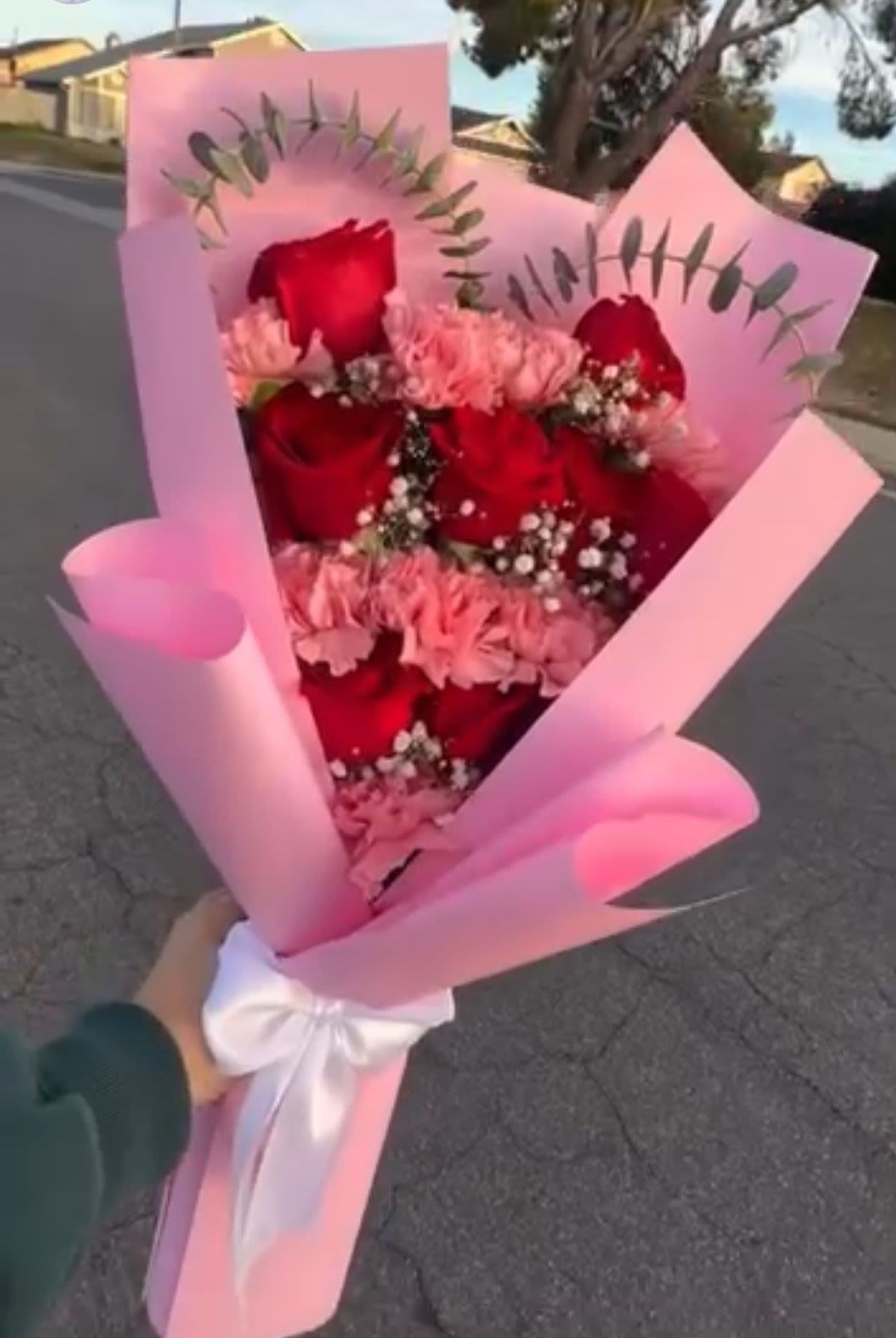 rose rose - unidad de 5 rosas rojas y 5 rosas rosadas