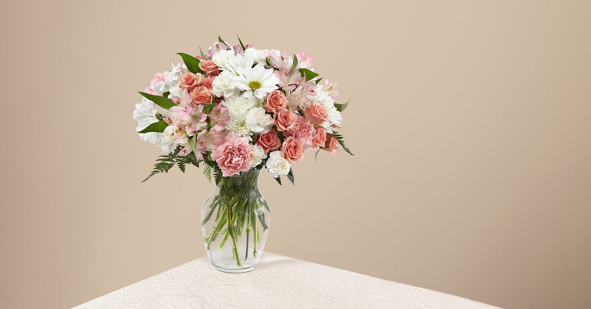 Blush Crush Bouquet - It's just, a little blush! Whoever you're sending this bouquet to, your loved ones are sure to crush hard on these gorgeous pink and white shades. Complete with hydrangeas, spray roses, alstroemeria, and daisy poms.