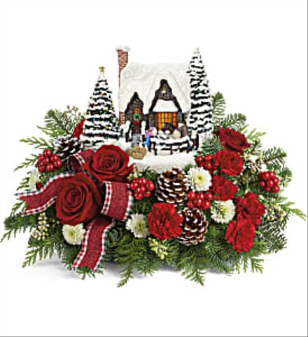 Thomas Kinkade’s T21x200 - Red roses, red minicar’s, white mums