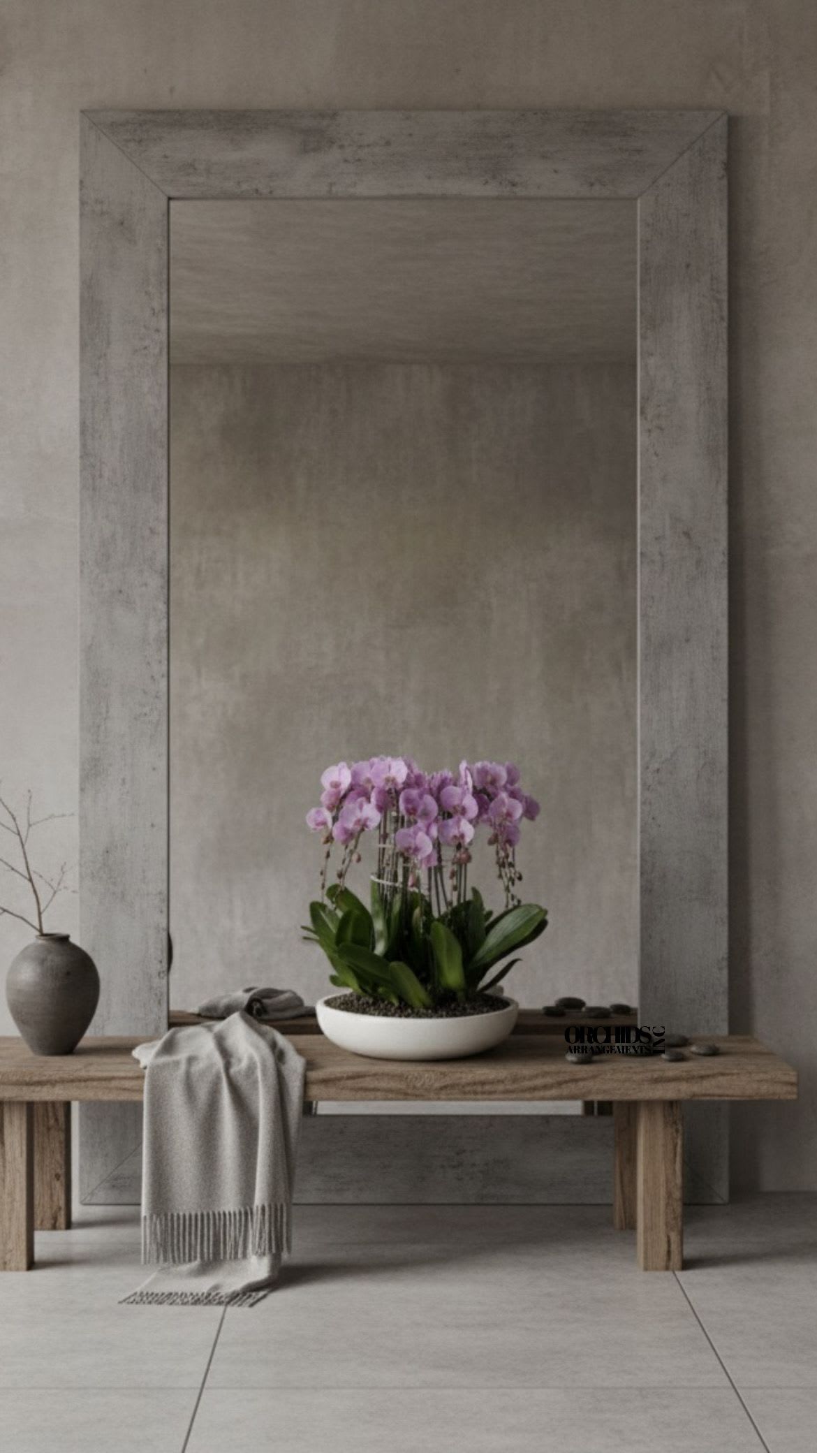 Pink Orchids Flower Same Day - A high quality Eleven pink orchids arrangement with a vase 20&quot; D X 4&quot; T. An orchids arrangement deliver for any occasion design with fresh natural real beautiful Phalaenopsis cascade orchids plants minimalist decor. 