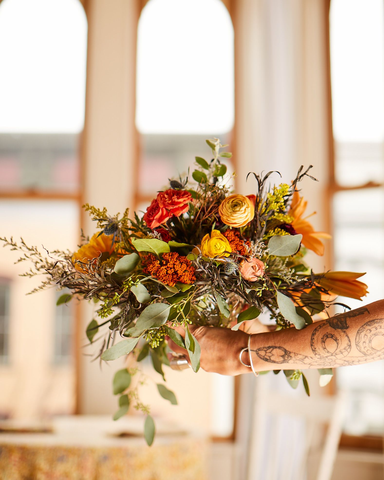 circe's glow - Want some serious beauty for your special person or event?  We style in a variety of ways and colors, and in almost any vessel you can imagine!  Let our creative designers make something that will infuse your gathering or event with botanical magic &amp; awe.  ***P H O T O S  E X A M P L E  O N L Y ***  Photo is for size reference, bloom count and inspiration, only. Florals vary according to seasonal availability and beauty factor. Call the shop at 802-223-3413 for more details, or to create something in a different budget.  Add specifications &amp; card message in your order notes, along with a contact number for our team to speak too you.  Delivery days and rates vary dependent upon your region.