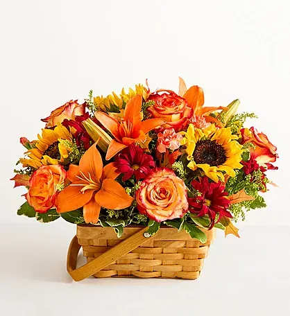 MIX FALL COLORS BASQUET - MIX FALL FLOWERS