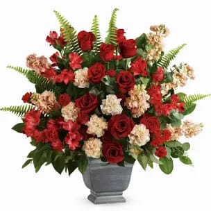 Bold Tribute Bouquet  - Large Rose and Carnation arrangement.