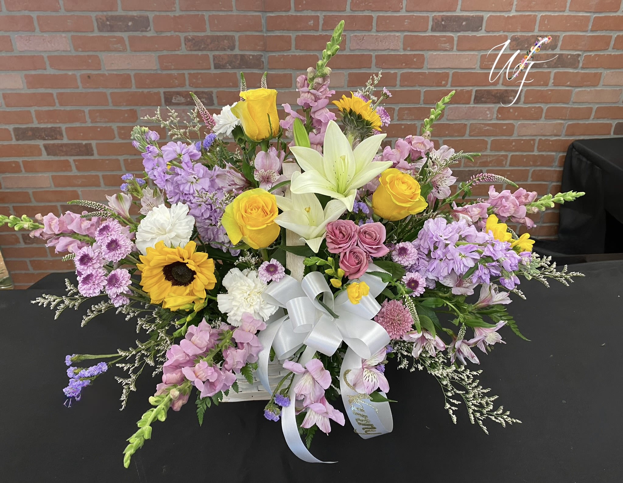 Warm Thoughts - Beautiful basket filled with a variety of warm feminine and white tones 