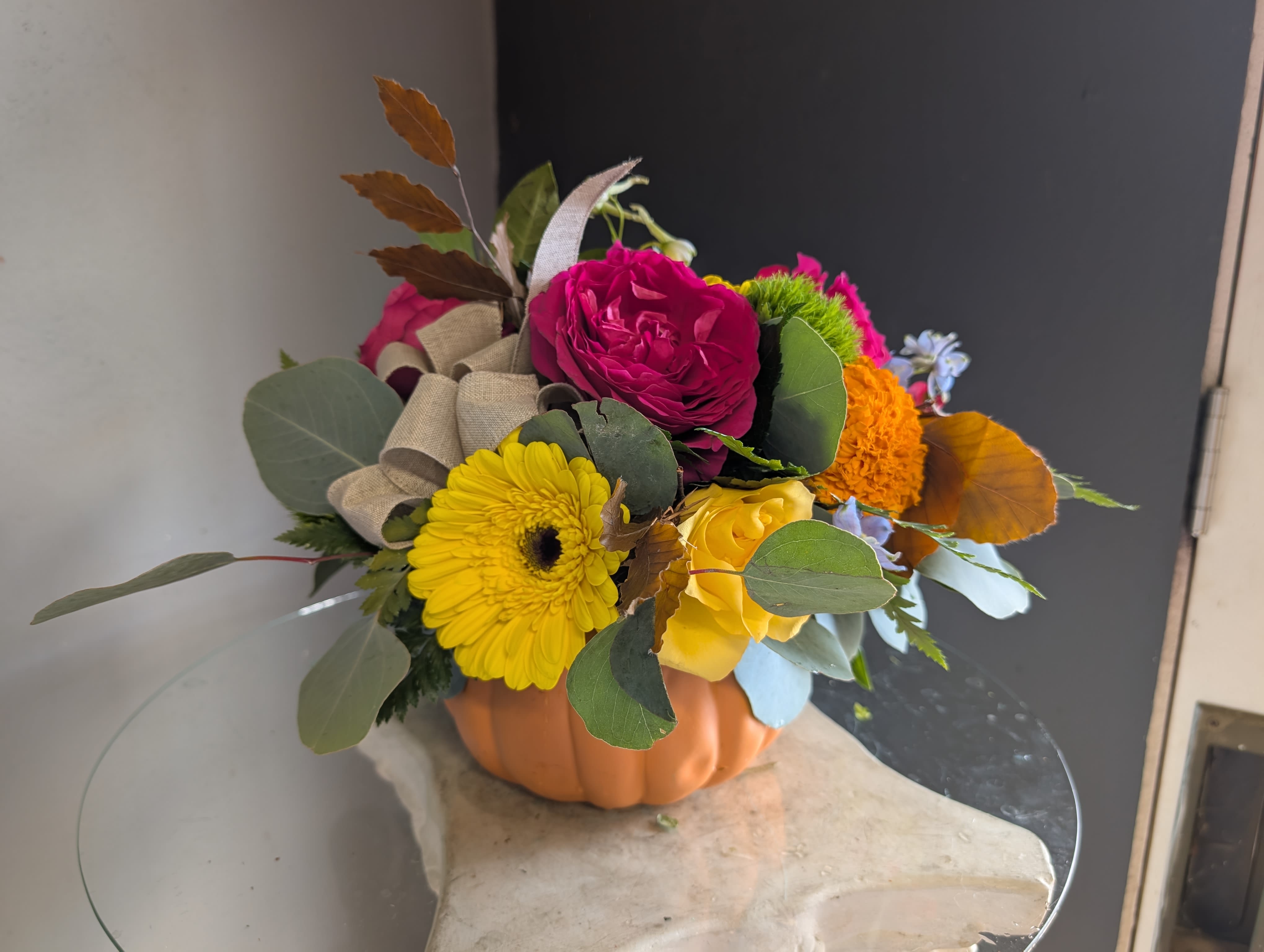 # 134 Fall Floral Arrangement - A beautiful and unique floral arrangement with seasonal fresh flowers