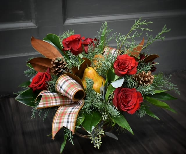 Winter's Bounty Deluxe - Available for Local St. Cloud Floral Delivery only - A colorful Christmas arrangement sure to wow the hearts of your loved ones! Now in our special deluxe size.